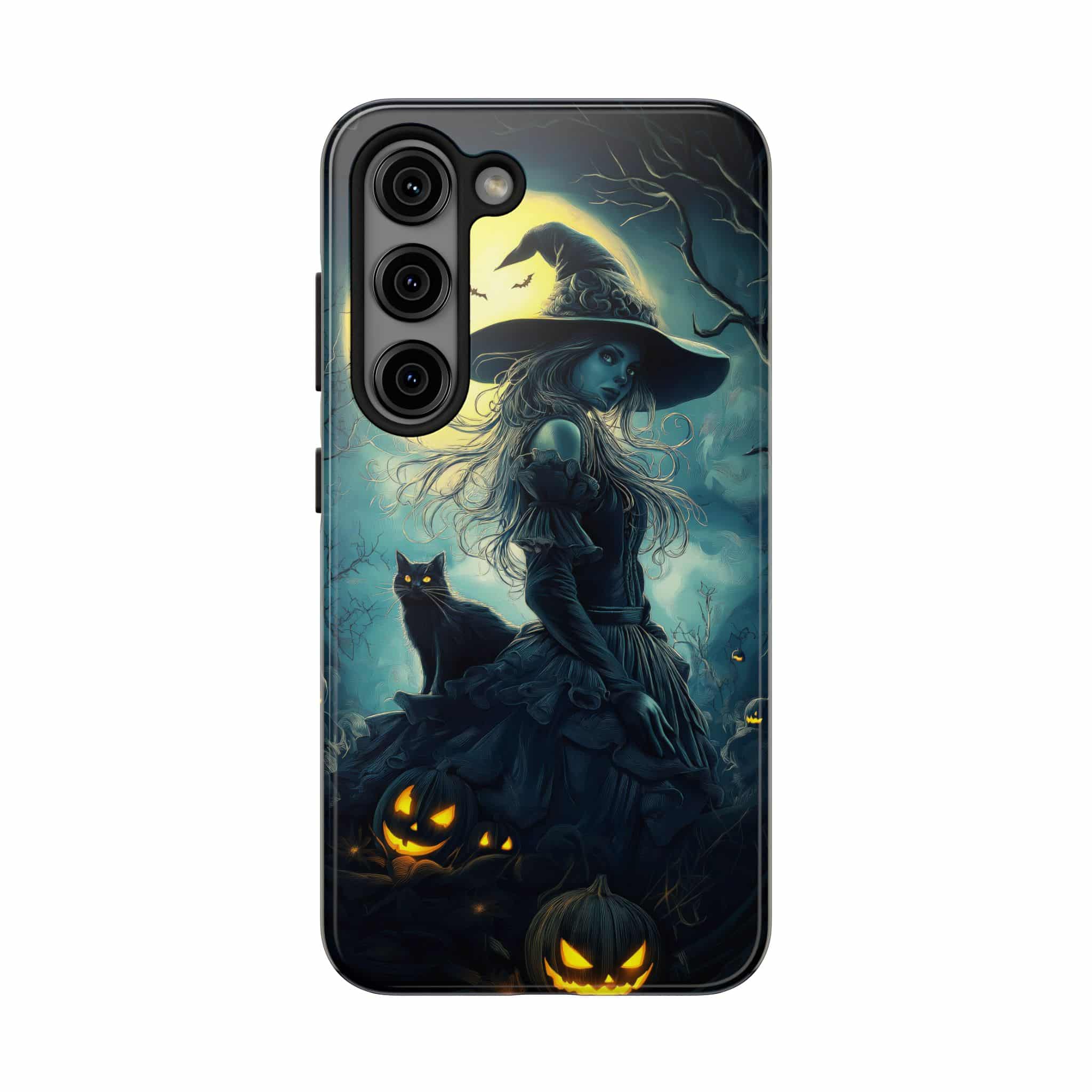 Witch With Black Cat By Moonlight #MJ-W001 Samsung S21, S22, S23, & S24 Tough Phone Cases - Image 5