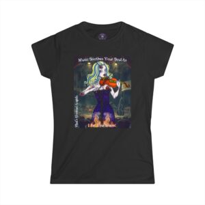 Ariel Undead Angel Violinist C1 - Classic Art w/Text Re-Issue Women's Softstyle Tee