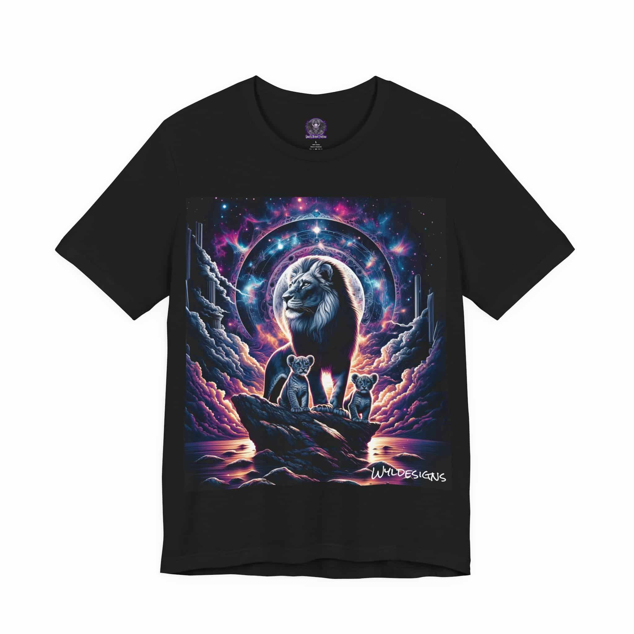 Cosmic Lion Family WD-D006 By Wyldesigns Unisex Jersey Short Sleeve Tee - Image 7