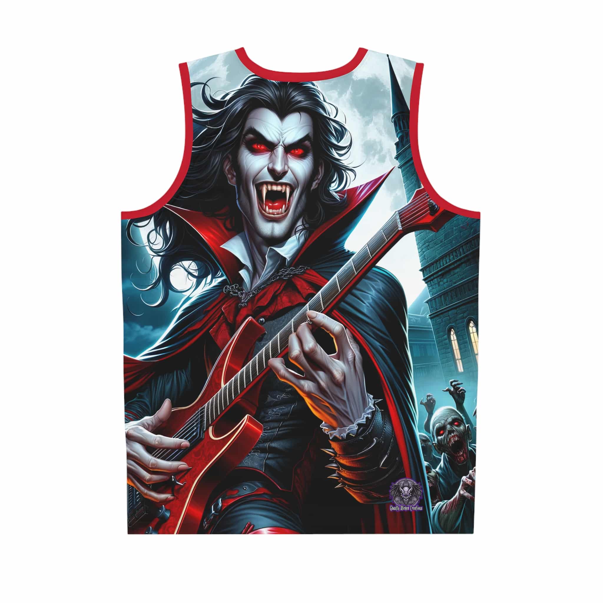 Monster Mosh 2024 Tour Drac on Guitar MM-D001 Basketball Jersey (AOP) - Image 2