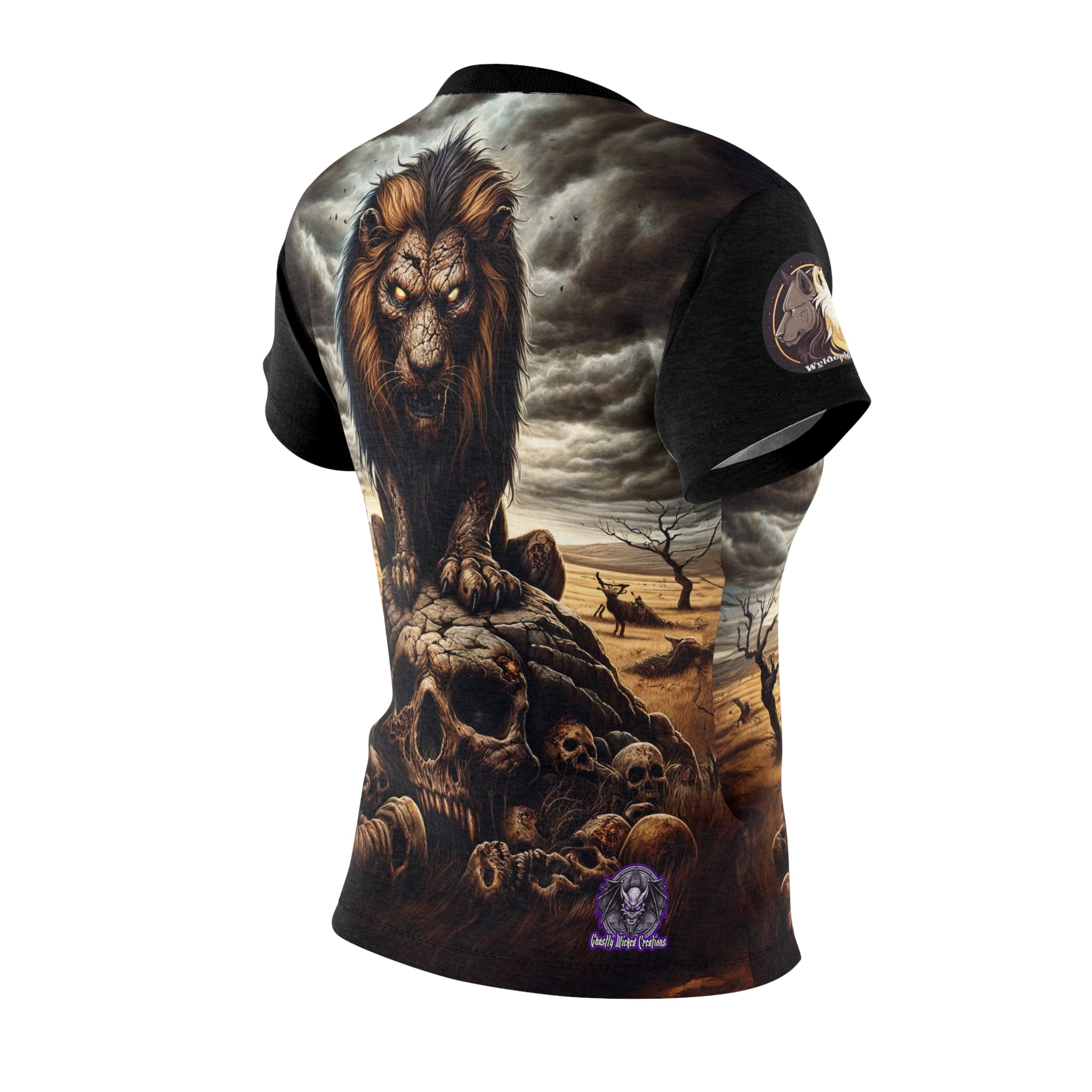 Undead Lion WD-D015 By Wyldesigns Women's Cut & Sew Tee (AOP) - Image 6