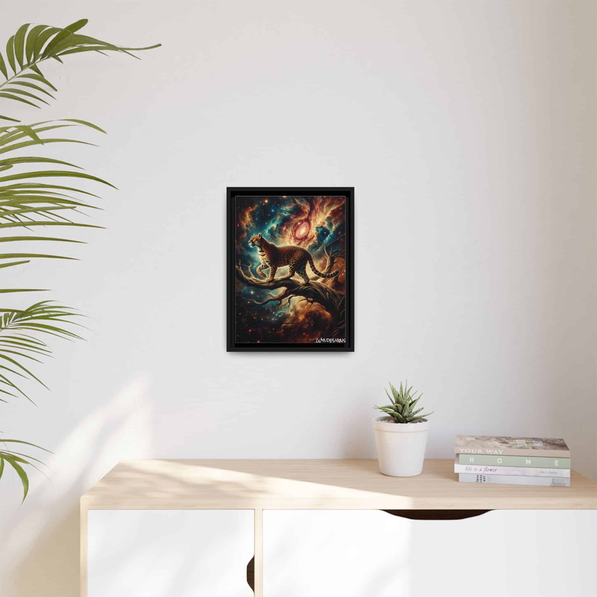 Cosmic Leopard WD-D011 By Wyldesigns Matte Canvas, Black Frame - Image 3