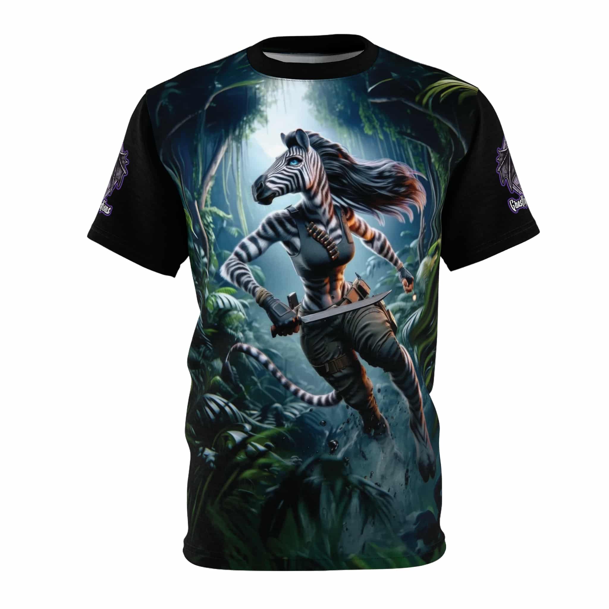 Arm The Animals: Zebra Girl #AA-D-Z001 Unisex Cut & Sew Tee (AOP)