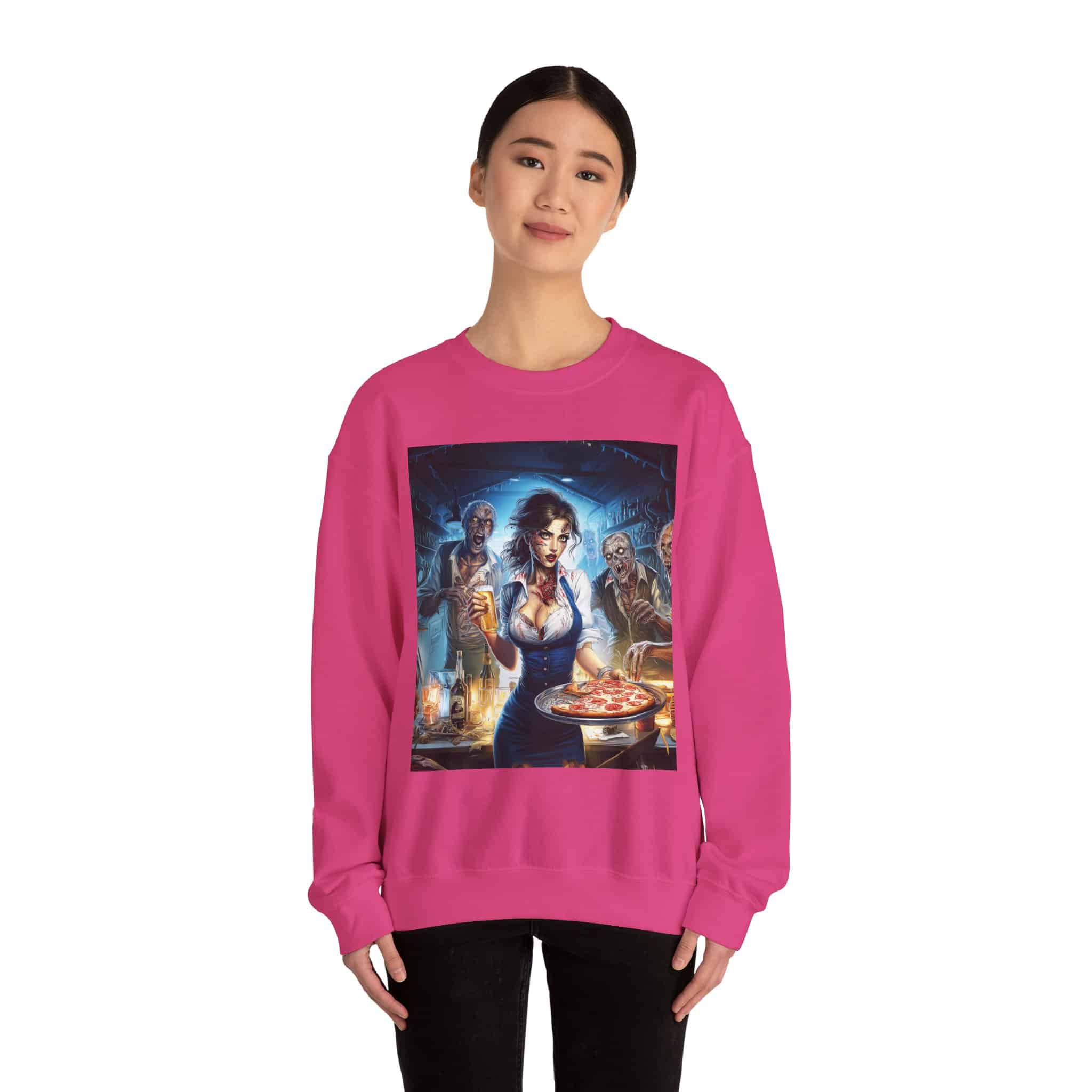Zombies In Everyday Life Waitress 2025-04 Unisex Heavy Blend™ Crewneck Sweatshirt - Image 56