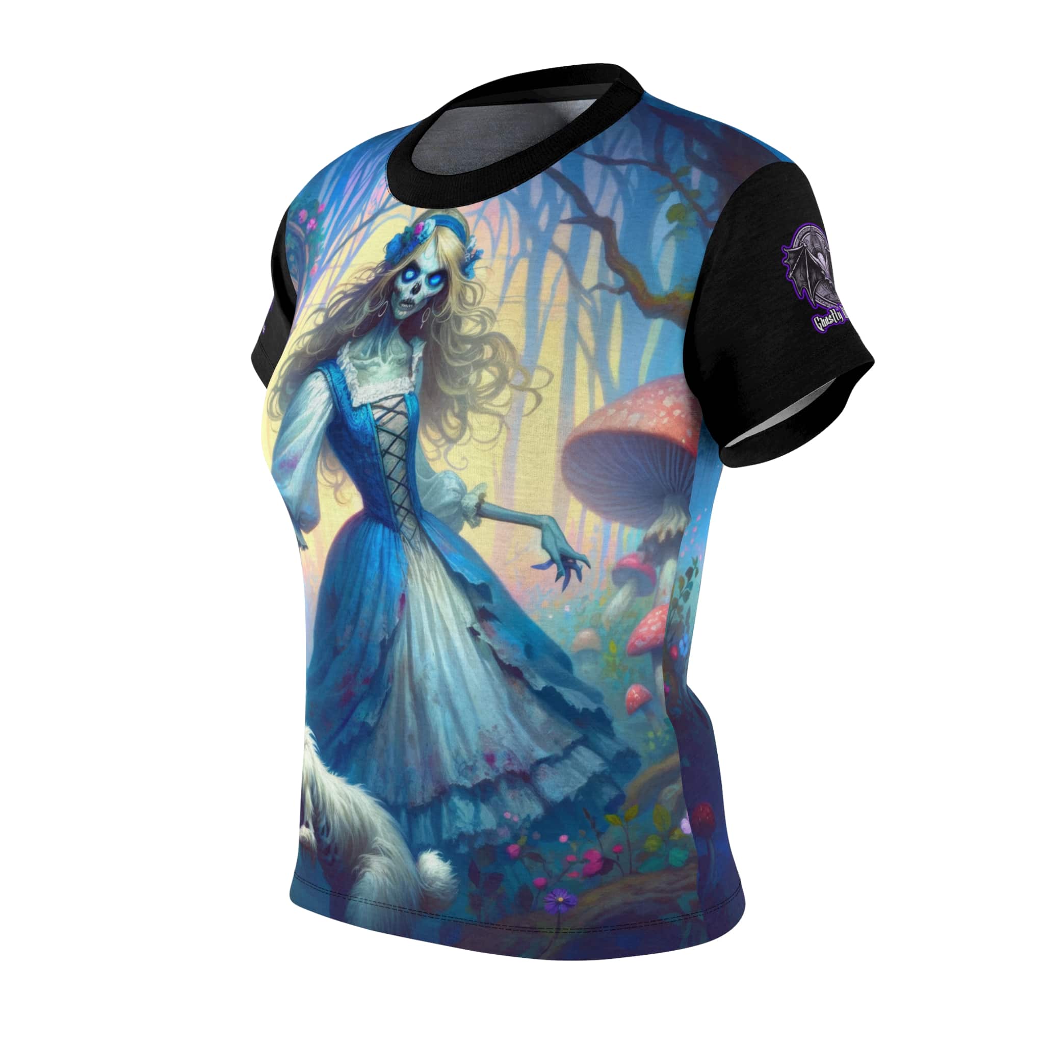 Undead Alice & White Rabbit Zombie #WT-D-A04 Women's Cut & Sew Tee (AOP) - Image 3