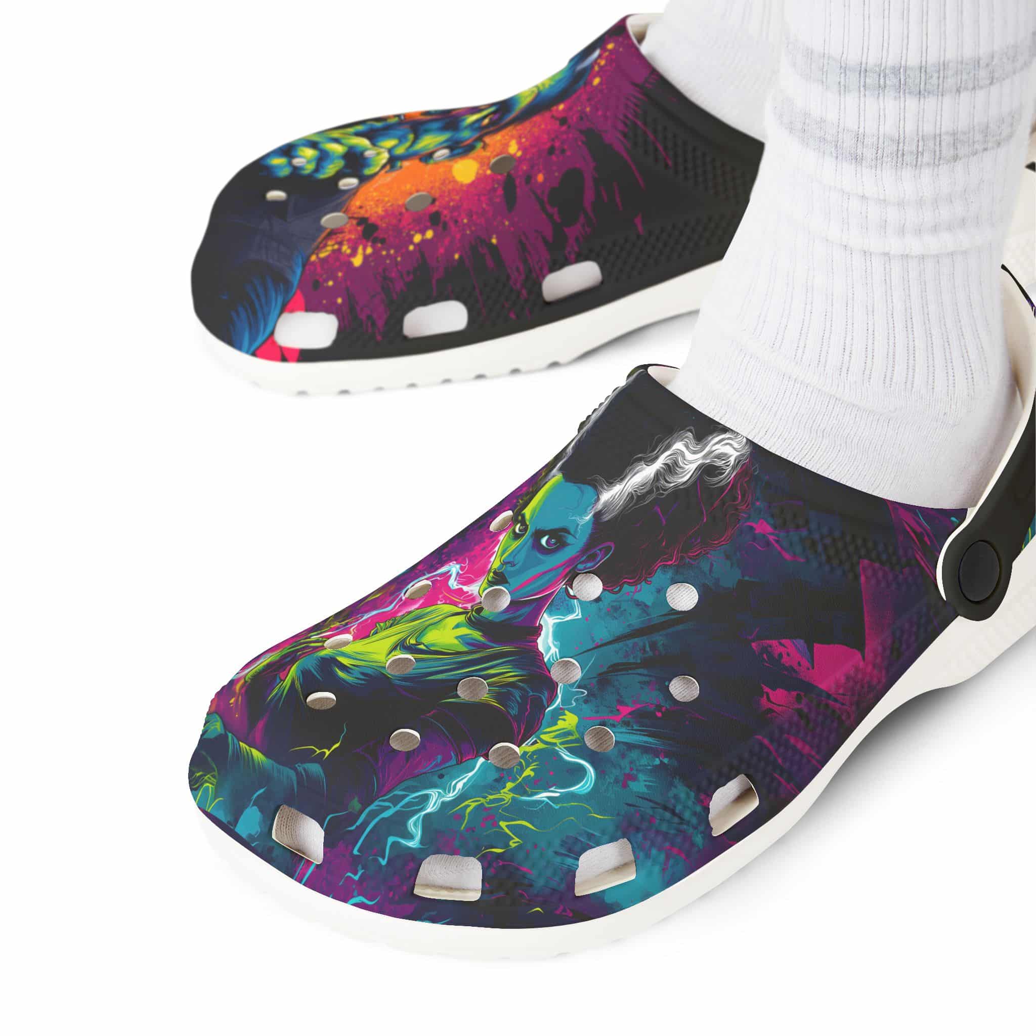 Frankenstein & His Bride Pop 60's Art Style Clog Style Shoes - Image 16