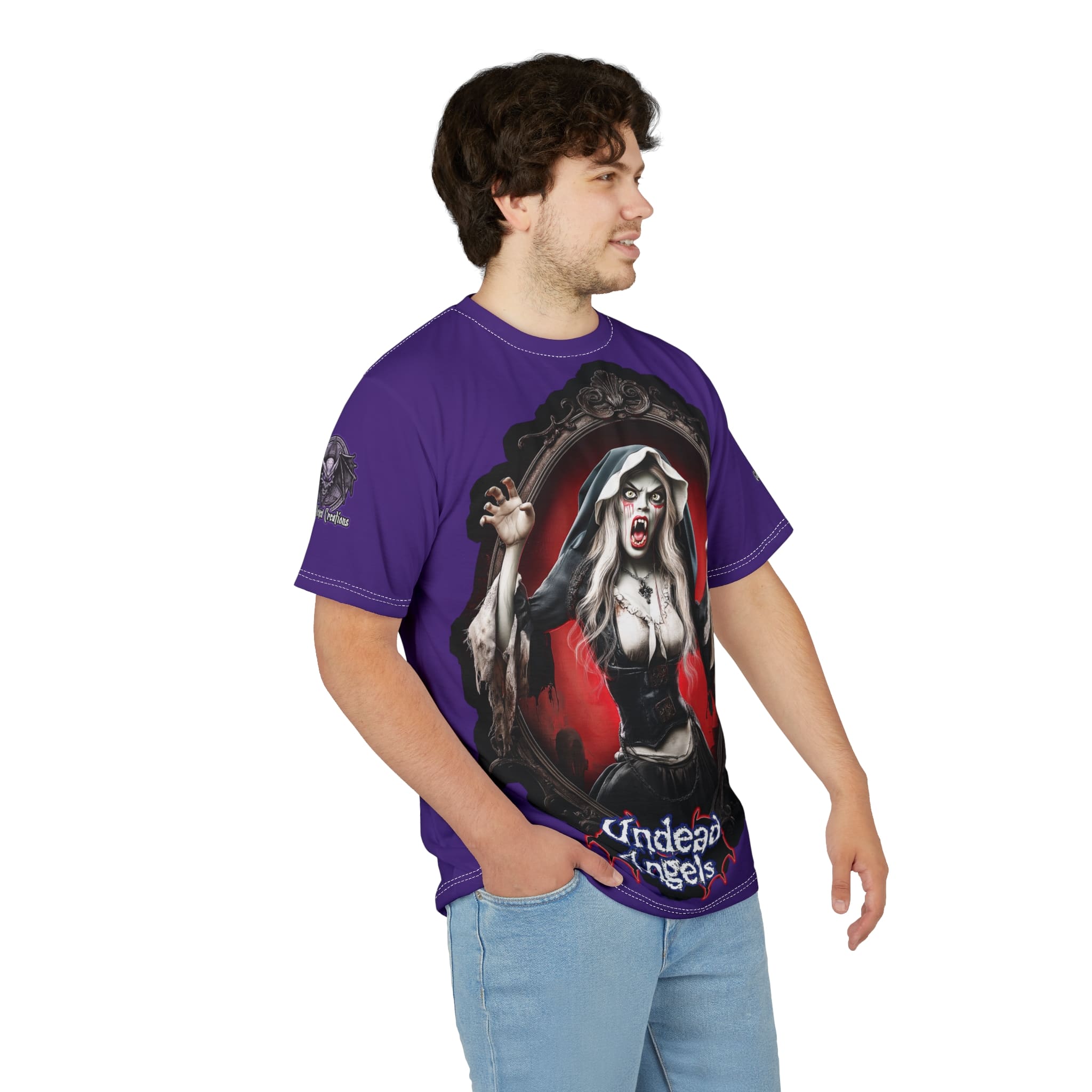Undead Angels Vampire Pilgrim Chastity Tee Unisex (AOP) - Image 36