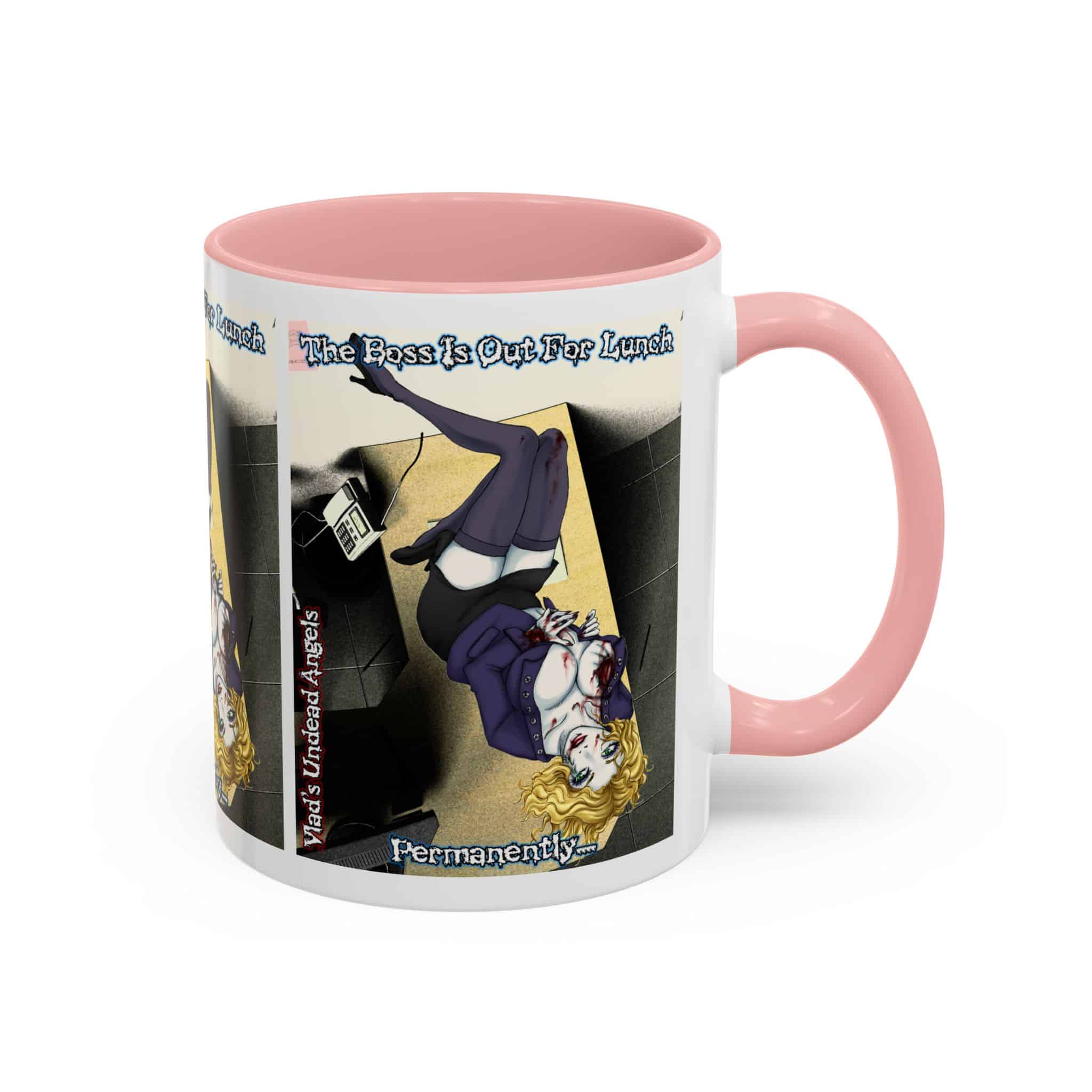 Jennifer Undead Angel Zombie Secretary – Classic Art w/Text Accent Coffee Mug (11, 15oz) - Image 18