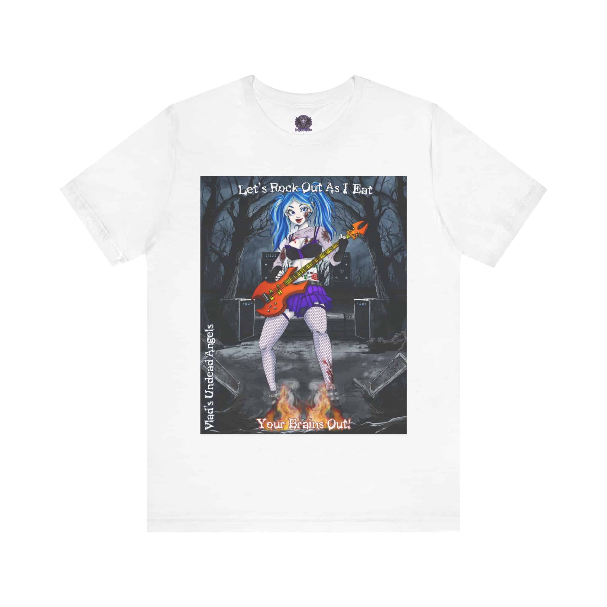 Ashley Undead Angel Bass Guitarist F1 - Classic Art w/Text Re-Issue Unisex Jersey Short Sleeve Tee