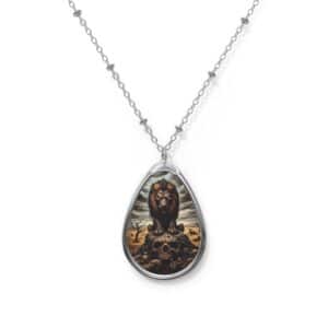 Undead Lion WD-D015 By Wyldesigns Oval Necklace