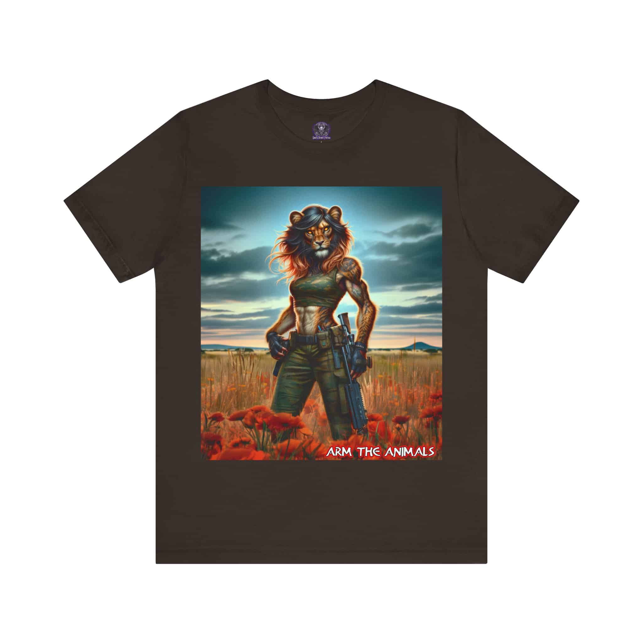 Arm The Animals: Hunter Lioness #AA-D-Lis001 Unisex Jersey Short Sleeve Tee - Image 21