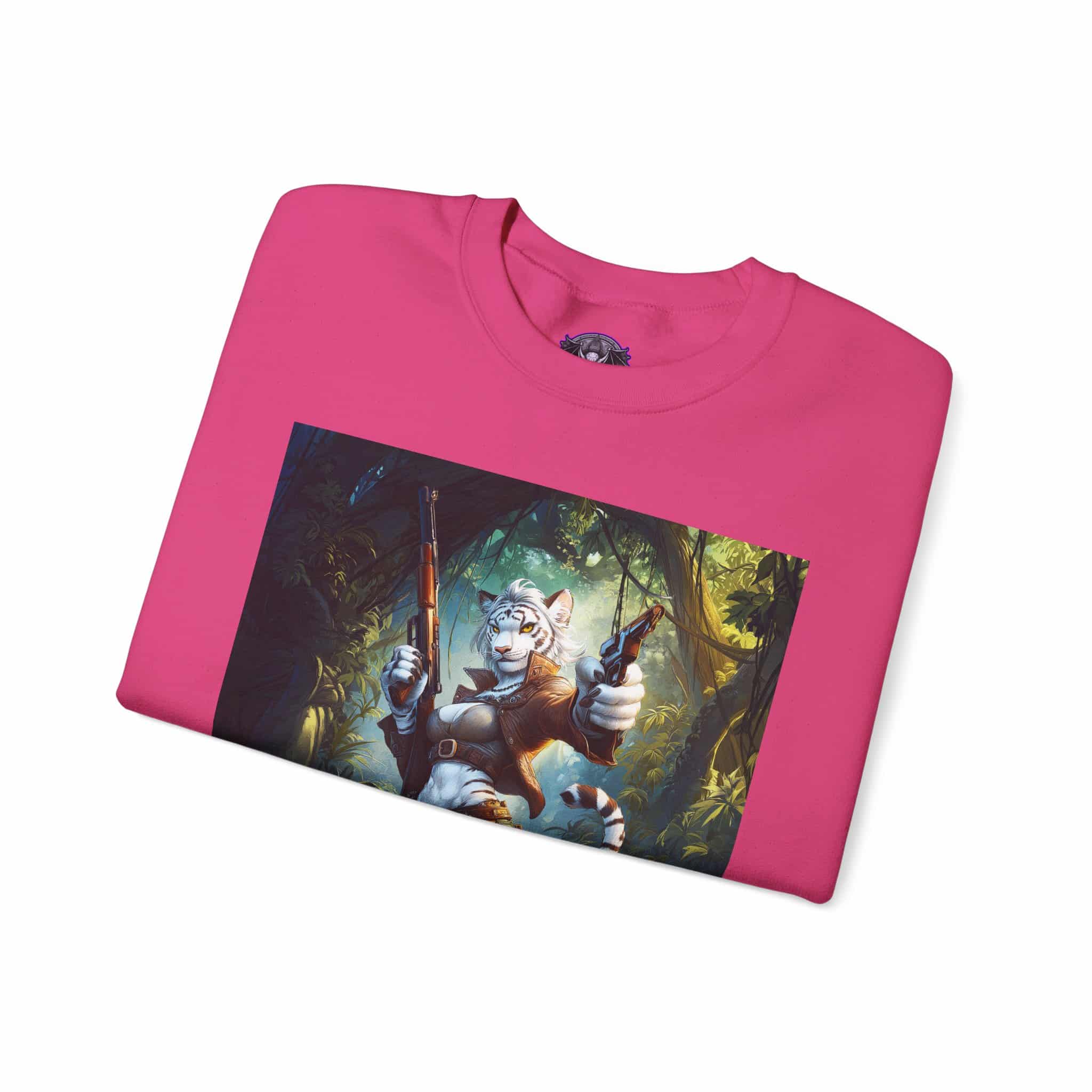 Arm The Animals: Hunter White Tiger #AA026 Unisex Heavy Blend™ Crewneck Sweatshirt - Image 55