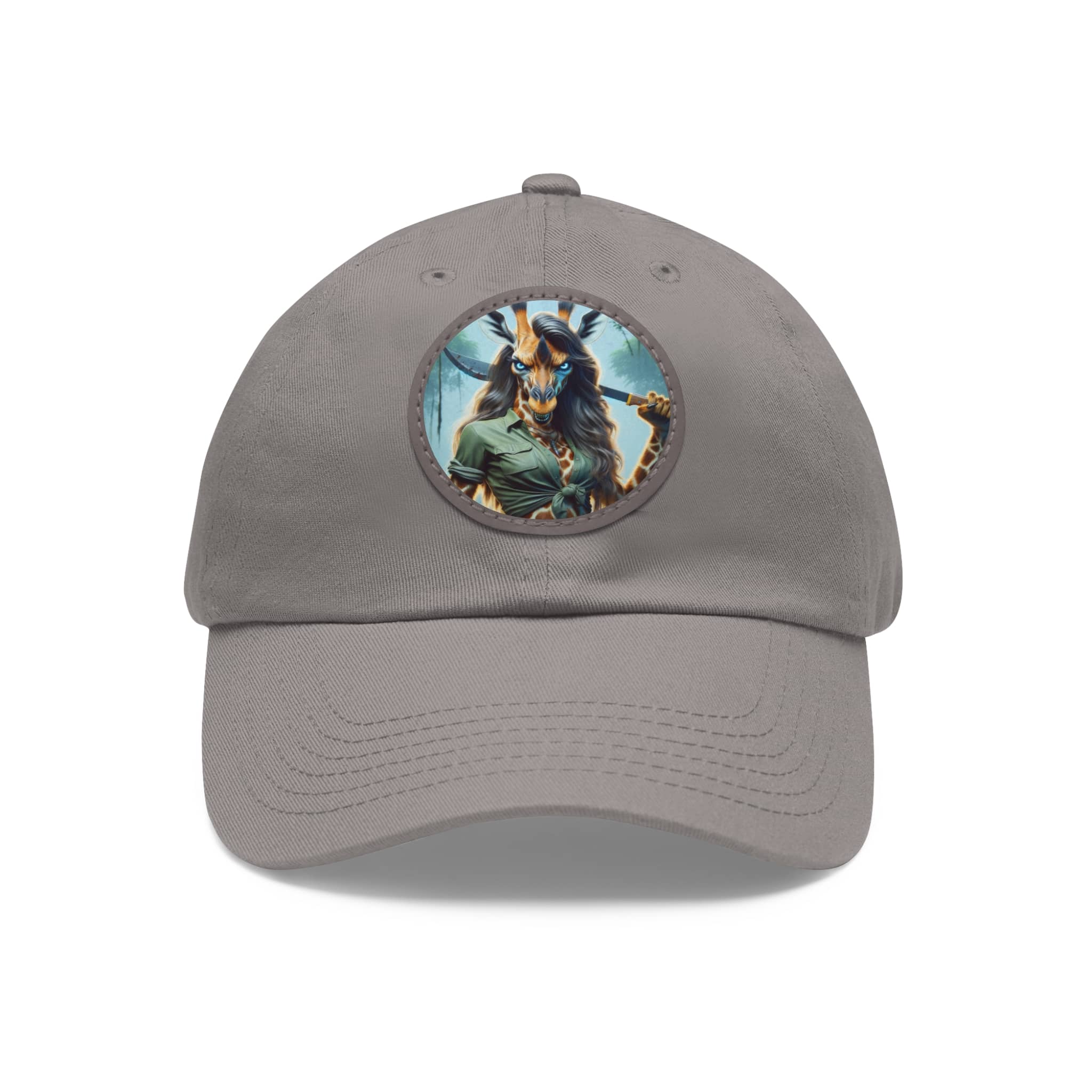 Arm The Animals: Hunter Giraffe Girl #AA-D-Gi001 Artistic Round Leather Patch Dad Hat - Stylish Casual Cap - Image 106