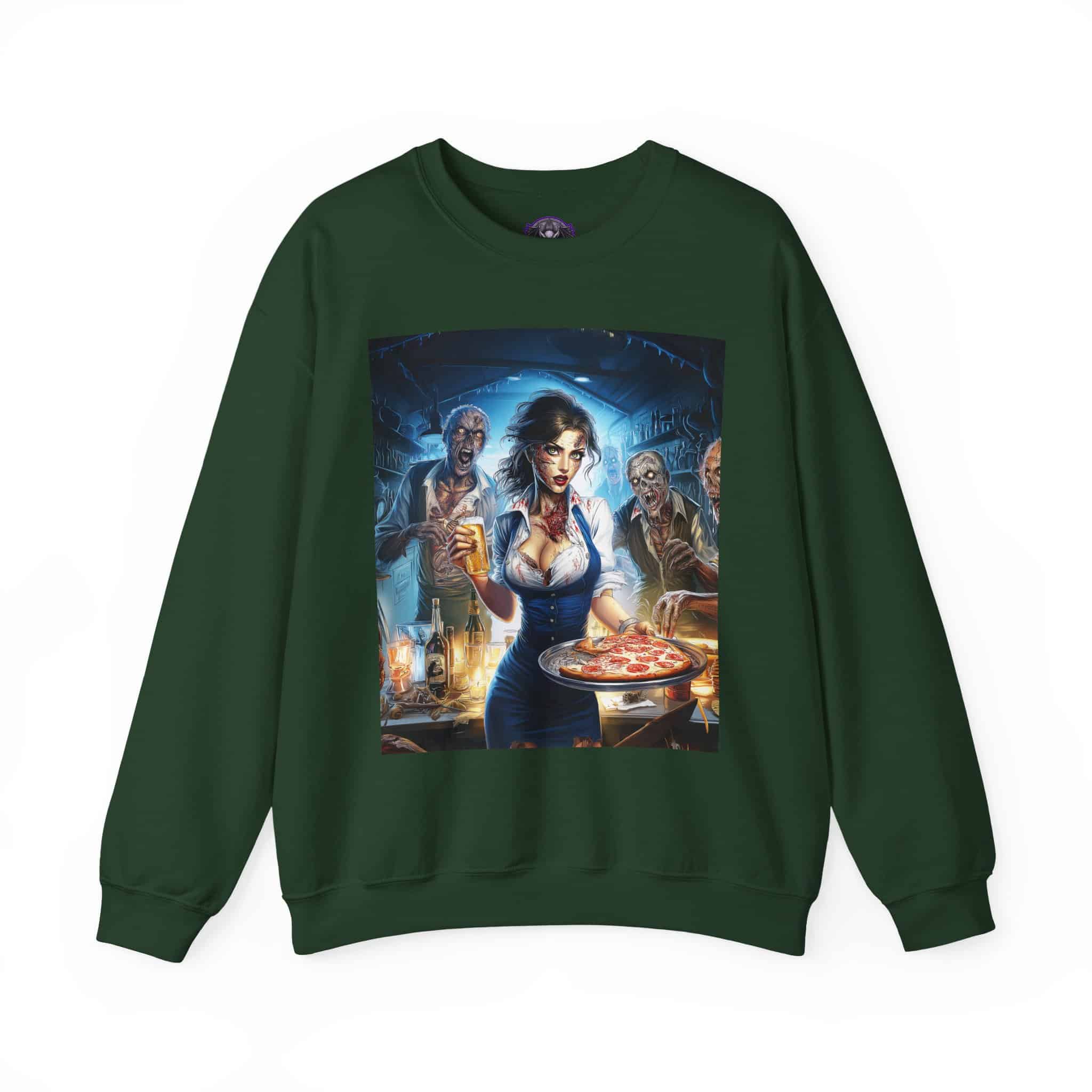 Zombies In Everyday Life Waitress 2025-04 Unisex Heavy Blend™ Crewneck Sweatshirt - Image 25