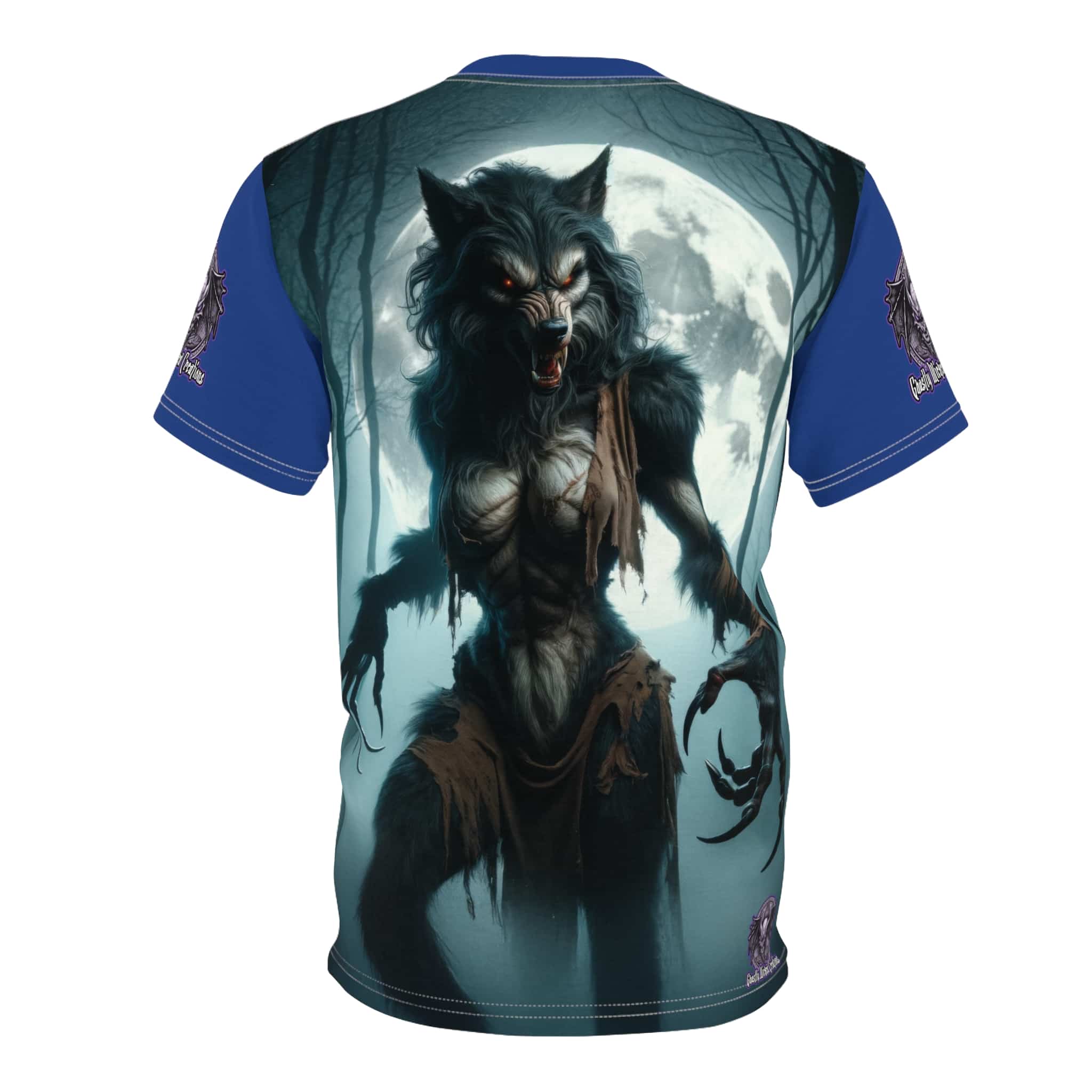 She-Werewolf Full Moon #ML-D-WW01 Unisex Cut & Sew Tee (AOP) - Image 6