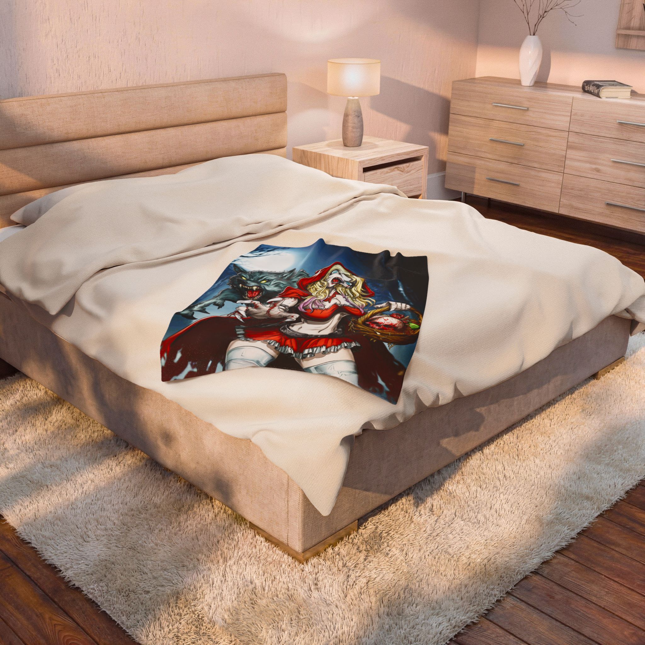 Vampire Red Riding Hood By Ghastly Wicked Tales 2025-01 Plush Blanket, Cozy Throw for Fall Decor, Fairy Tales - Image 12