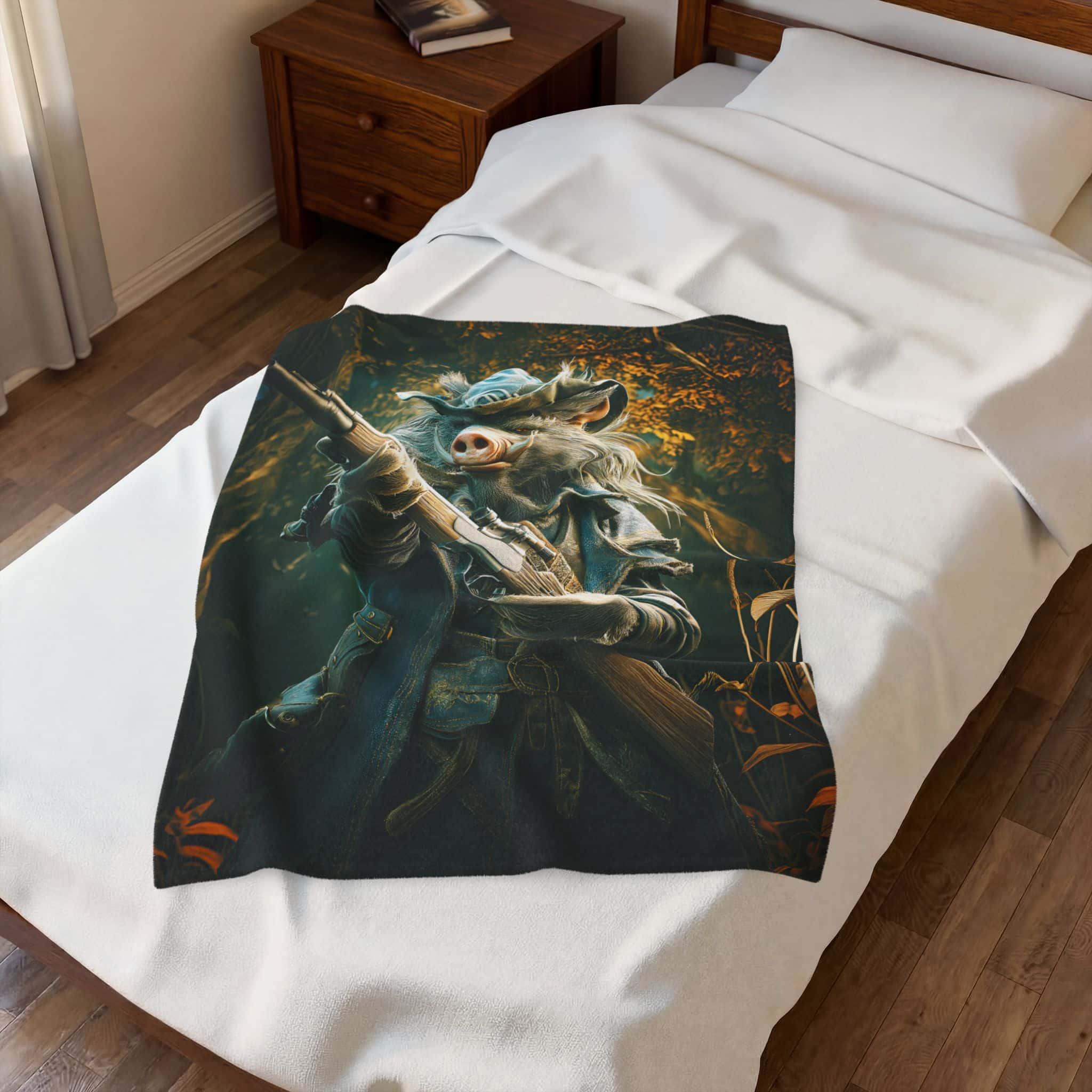 Arm The Animals: Hunter Wild Boar #AA029 Plush Blanket, Cozy Throw for Fall Decor - Image 19