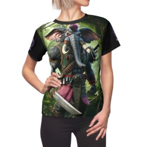 Arm The Animals: Hunter Elephant #AA-D-El001 Women's Cut & Sew Tee (AOP)