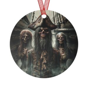 Skeletal Pirate Captain & Wenches #ML-D-UP007 Metal Ornaments