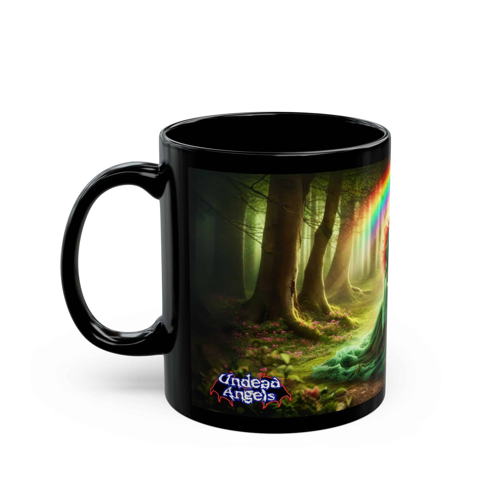 Fiona Undead Angel Leprechaun Queen #DFZ-007B Black Mug (11oz, 15oz) - Image 3