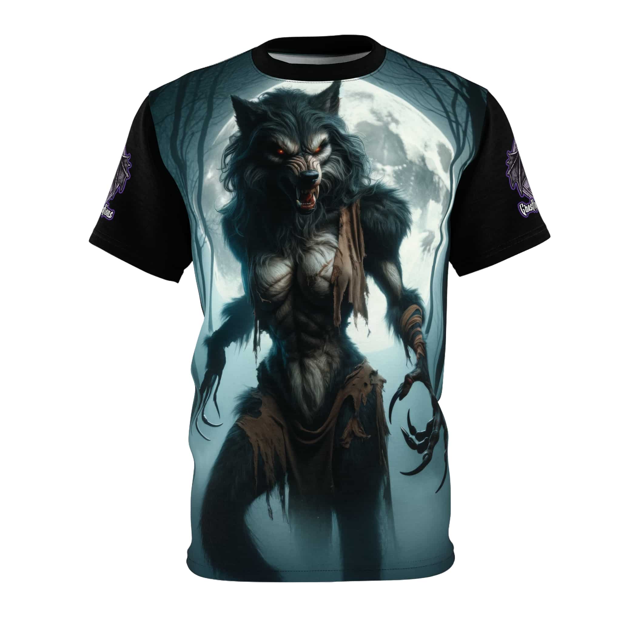 She-Werewolf Full Moon #ML-D-WW01 Unisex Cut & Sew Tee (AOP)