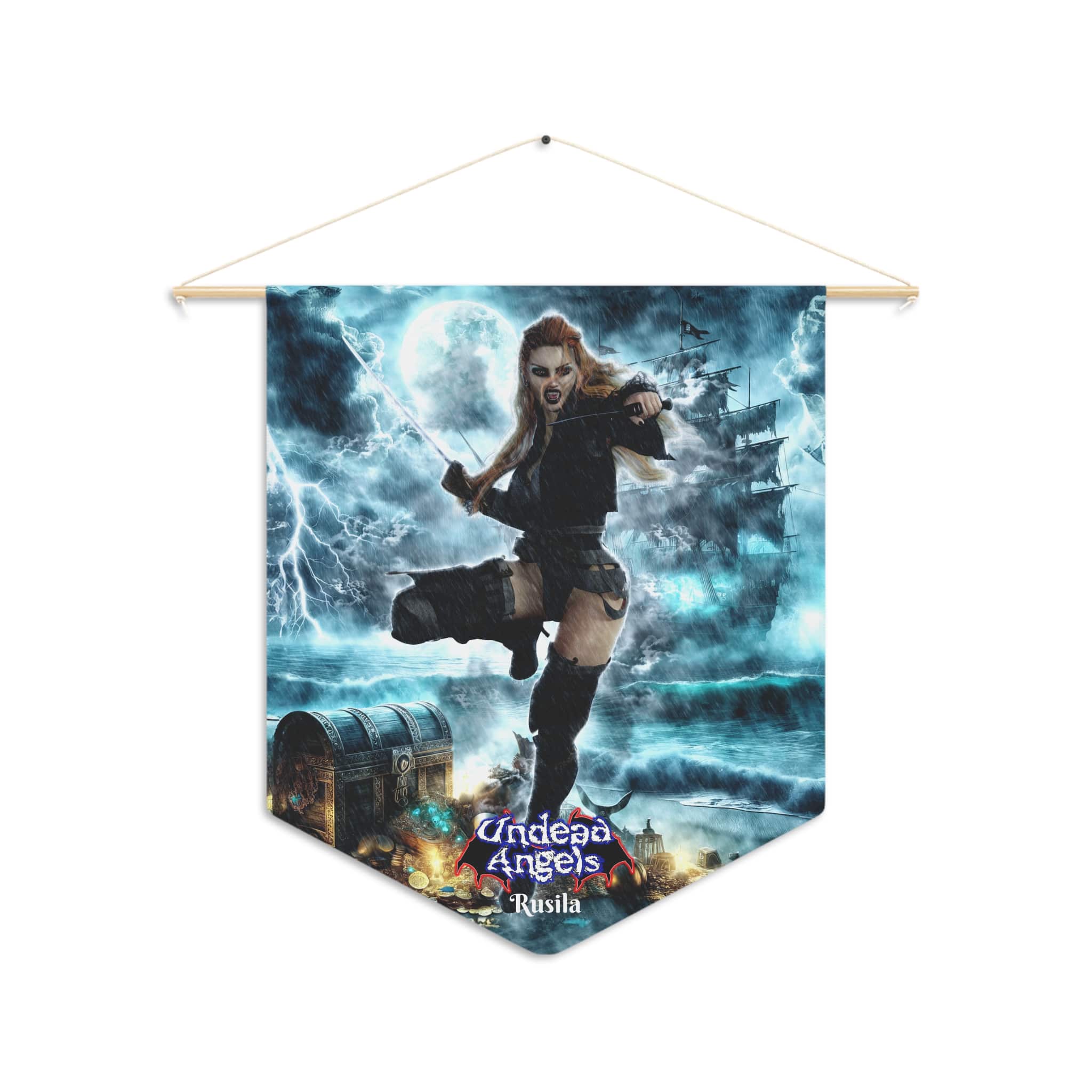 Rusila Undead Angel Vampire Pirate RUS-DZ001 Art Pennant