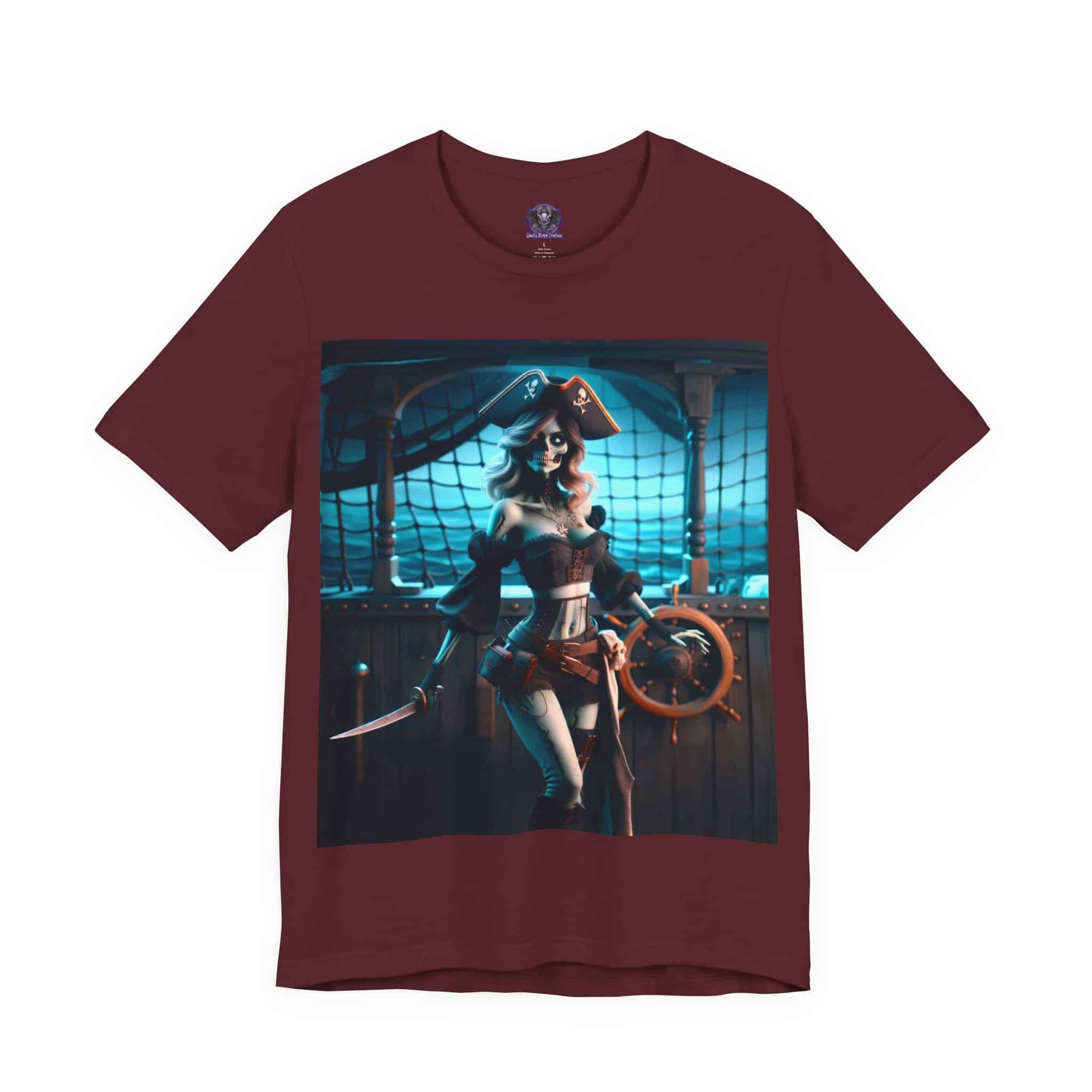 Undead Pirate Lass #ML-D-UP001 Unisex Jersey Short Sleeve Tee - Image 28