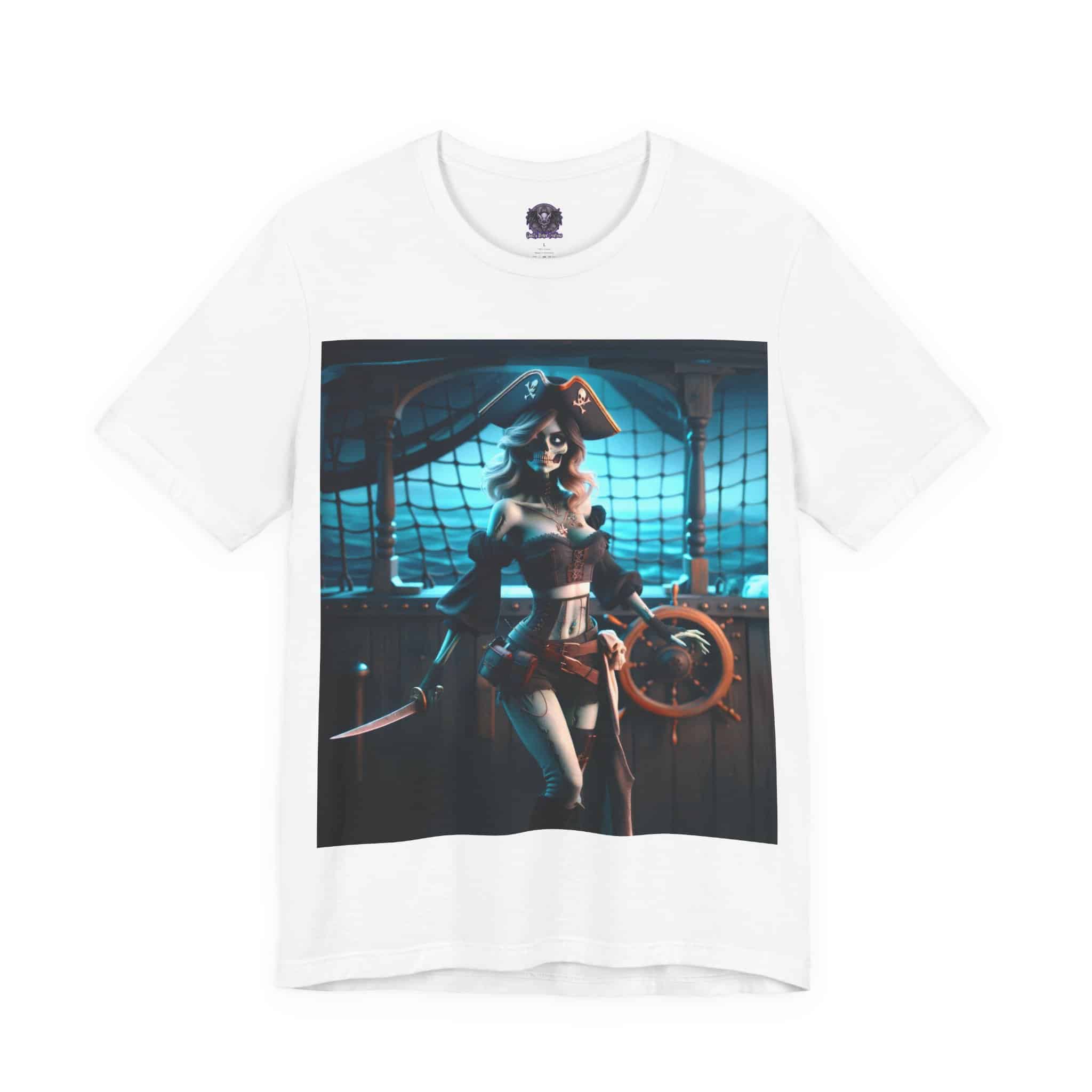 Undead Pirate Lass #ML-D-UP001 Unisex Jersey Short Sleeve Tee - Image 18