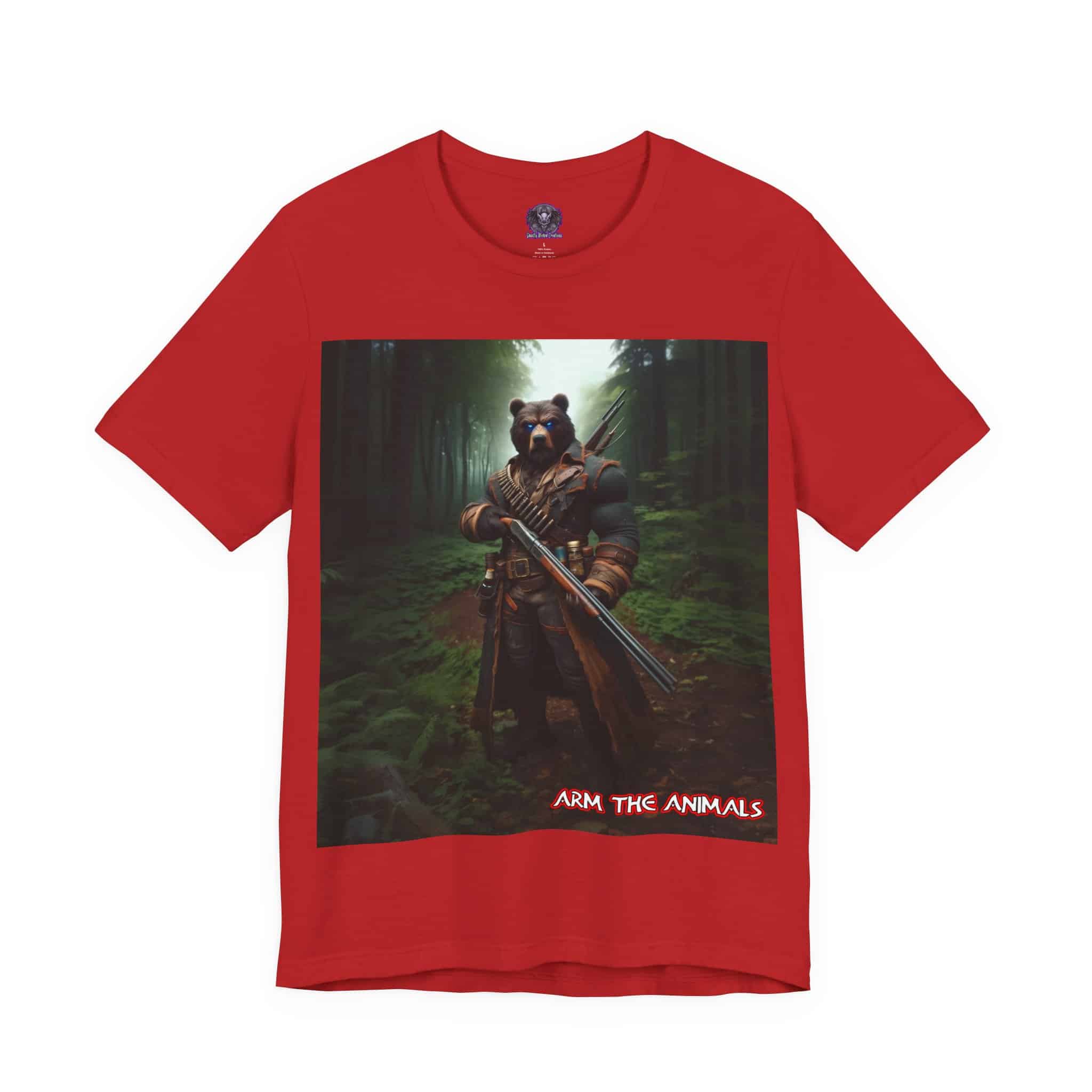Arm The Animals: Hunter Bear #AA-D-Be001 Unisex Jersey Short Sleeve Tee - Image 33