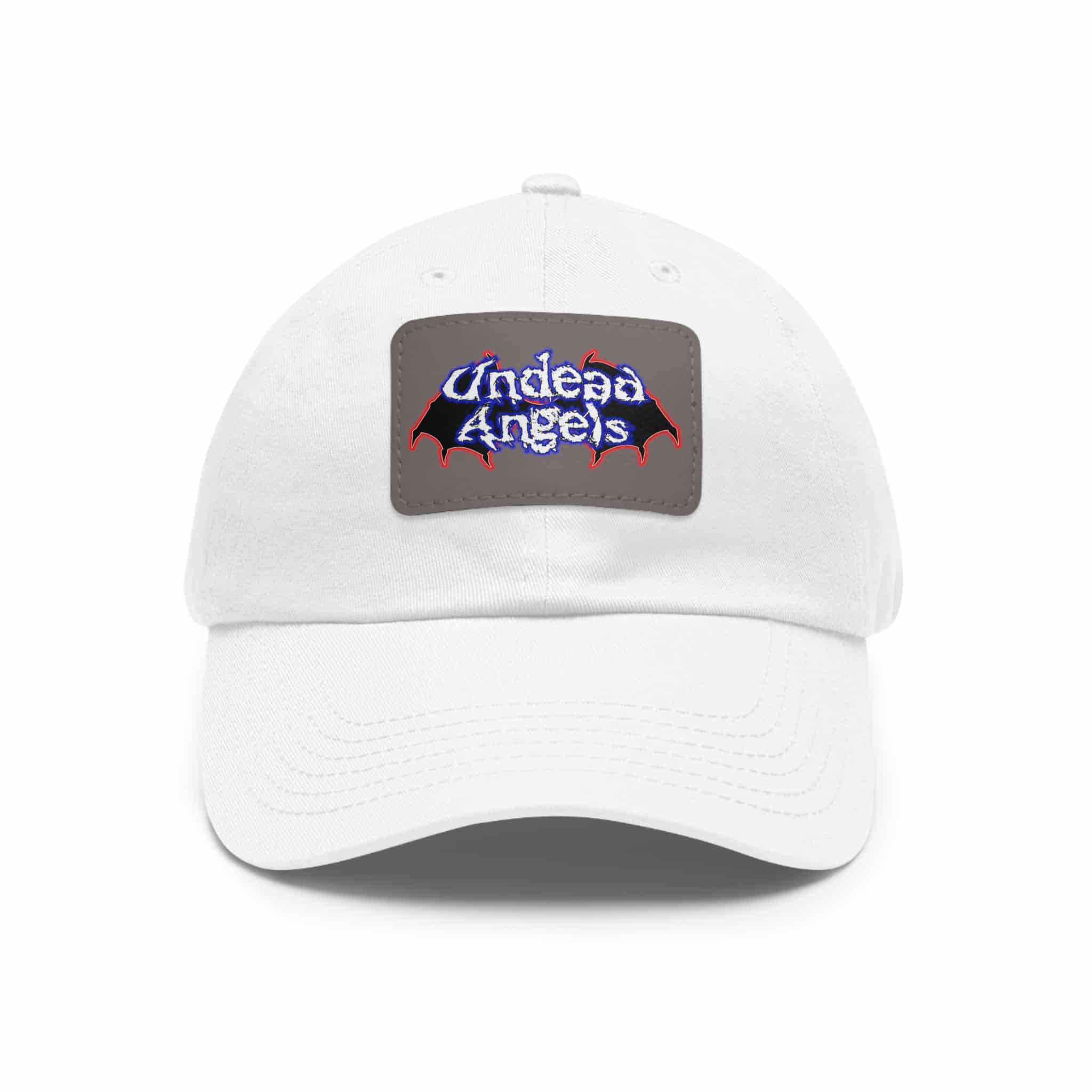 Undead Angels Logo Leather Patch Dad Hat - Casual Style for Music Lovers - Image 111