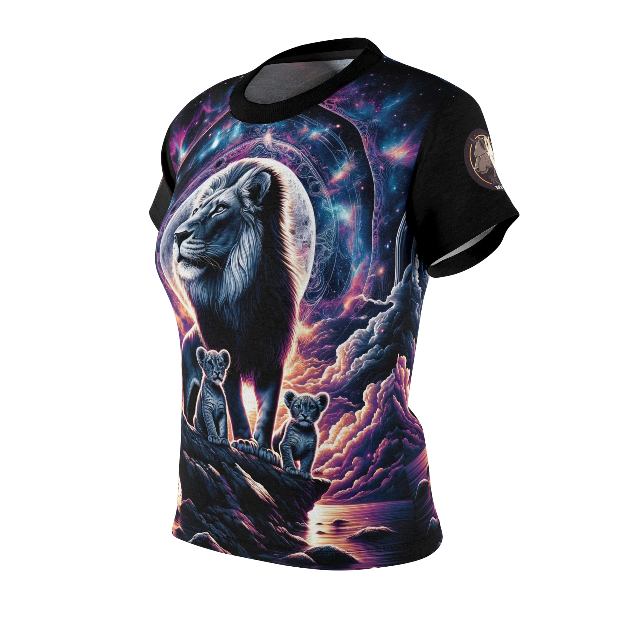 Cosmic Lion Family WD-D006 By Wyldesigns Women's Cut & Sew Tee (AOP) - Image 5