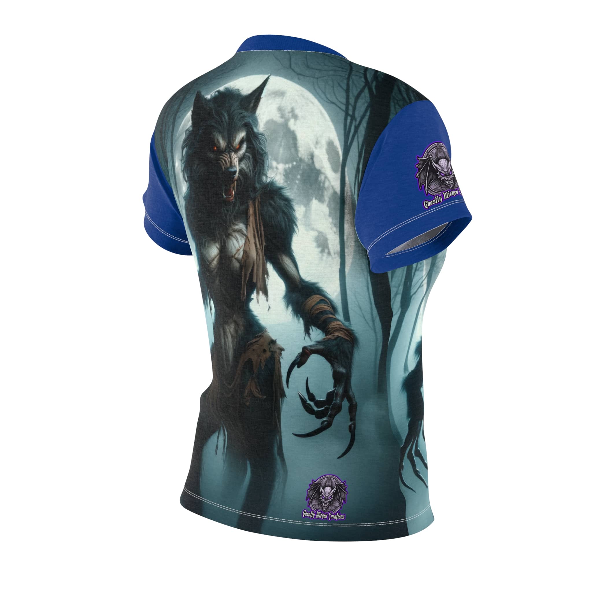 She-Werewolf Full Moon #ML-D-WW01 Women's Cut & Sew Tee (AOP) - Image 9
