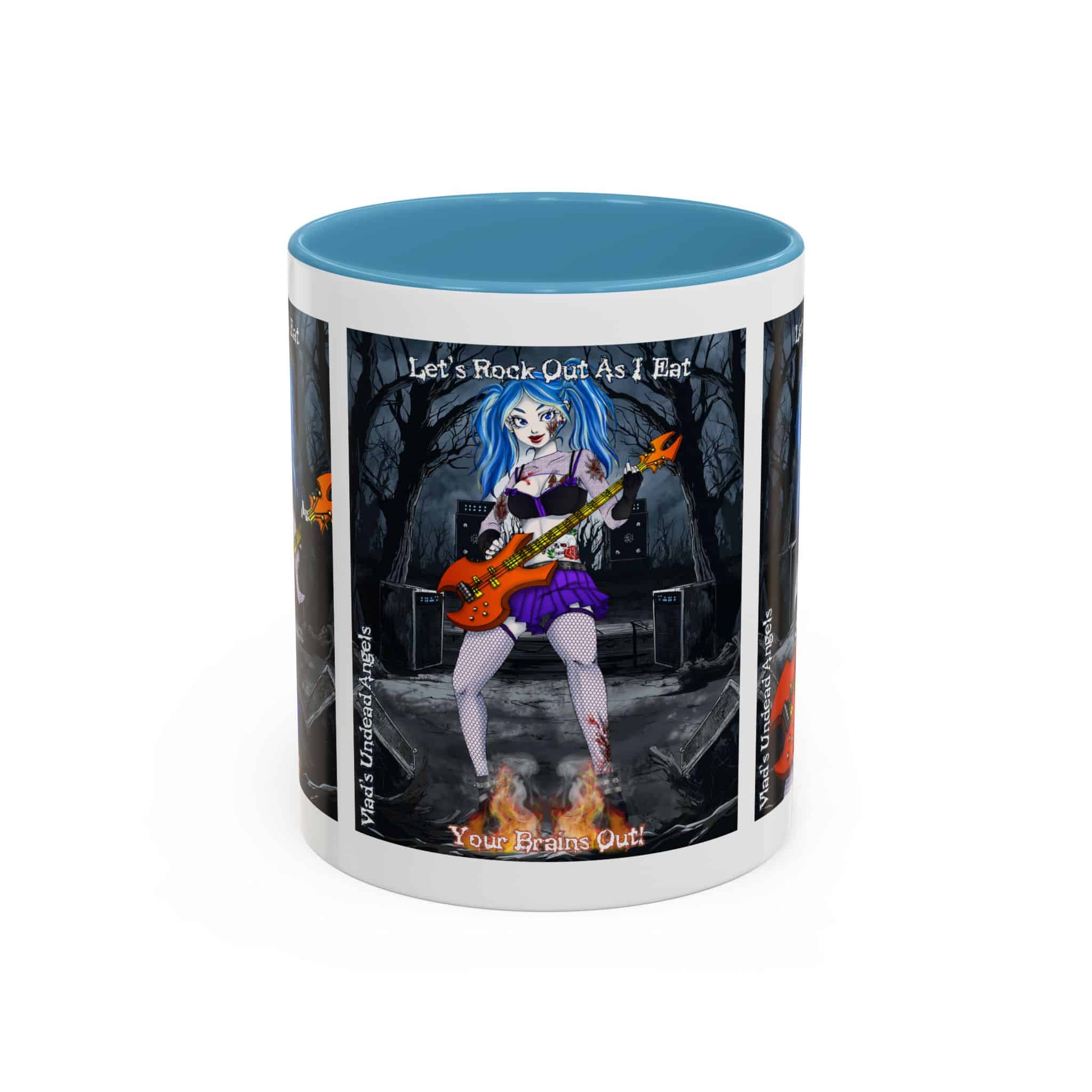 Ashley Undead Angel Zombie Bass Guitarist – Classic Art V2 w/Text Accent Coffee Mug (11, 15oz) - Image 17