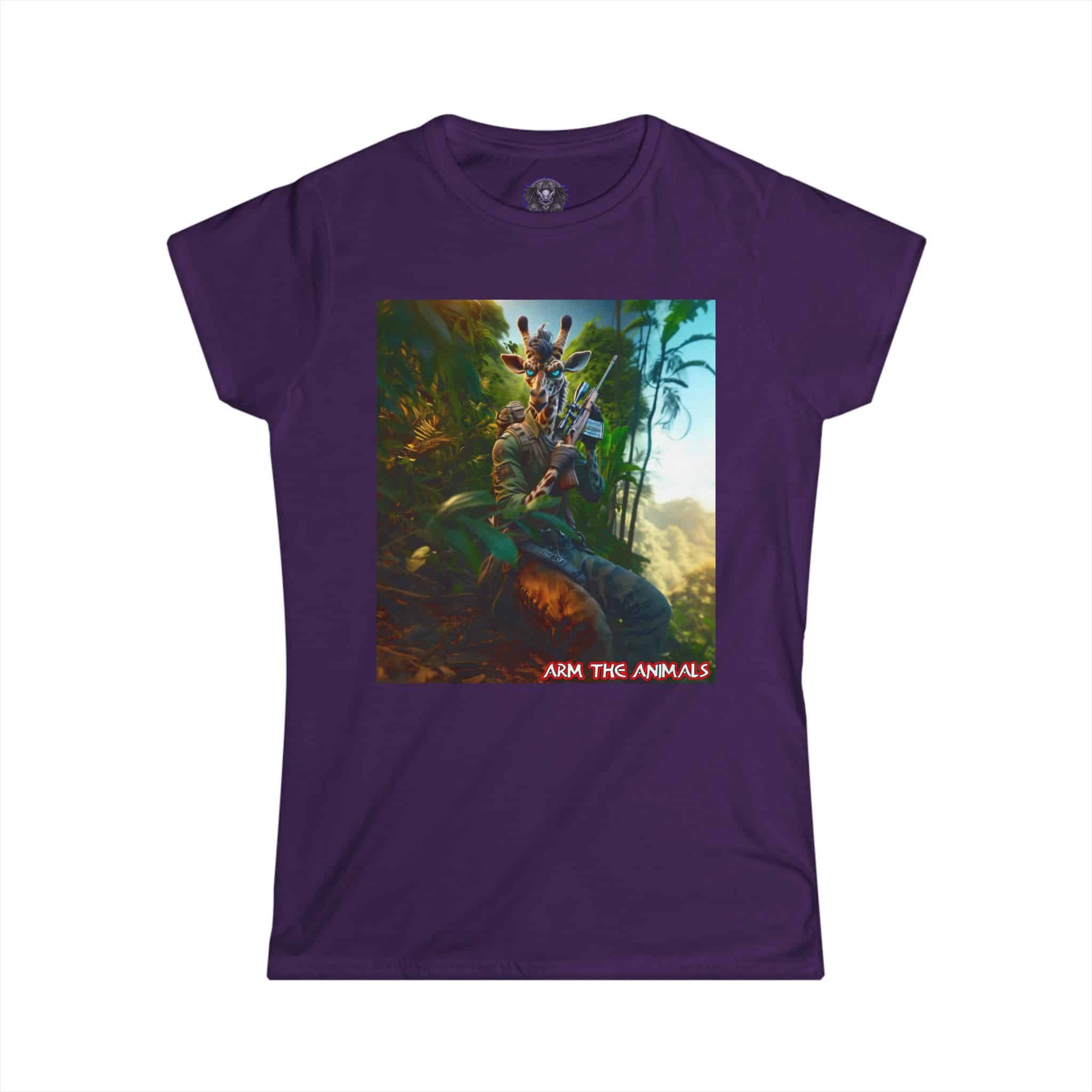 Arm The Animals: Hunter Giraffe #AA-D-Gi002 Women's Softstyle Tee - Image 34