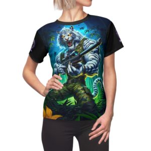 Arm The Animals: Commando Tiger #AA-D-WT003 Women's Cut & Sew Tee (AOP)