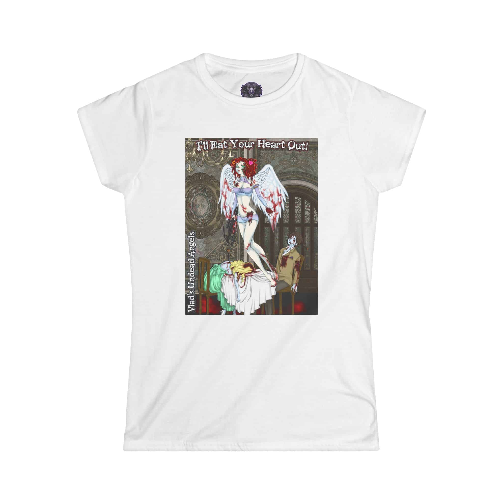 Scarlet Undead Angel Zombie Cupid - Classic Art w/Text Re-Issue Women's Softstyle Tee - Image 19