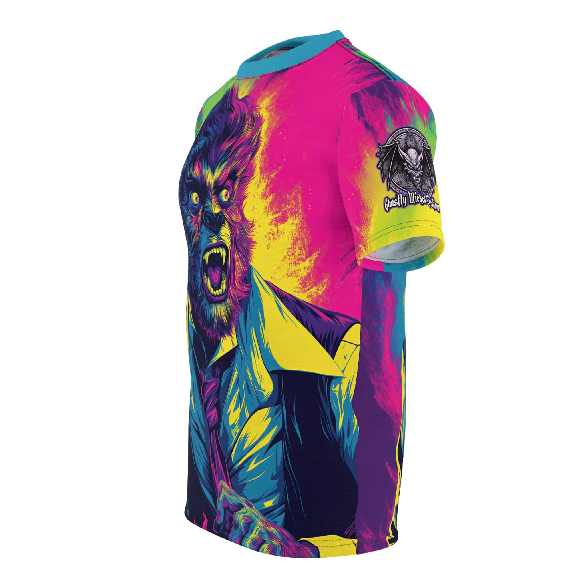 The Wolfman II Pop 60's Art Style Tee Unisex (AOP) - Image 17