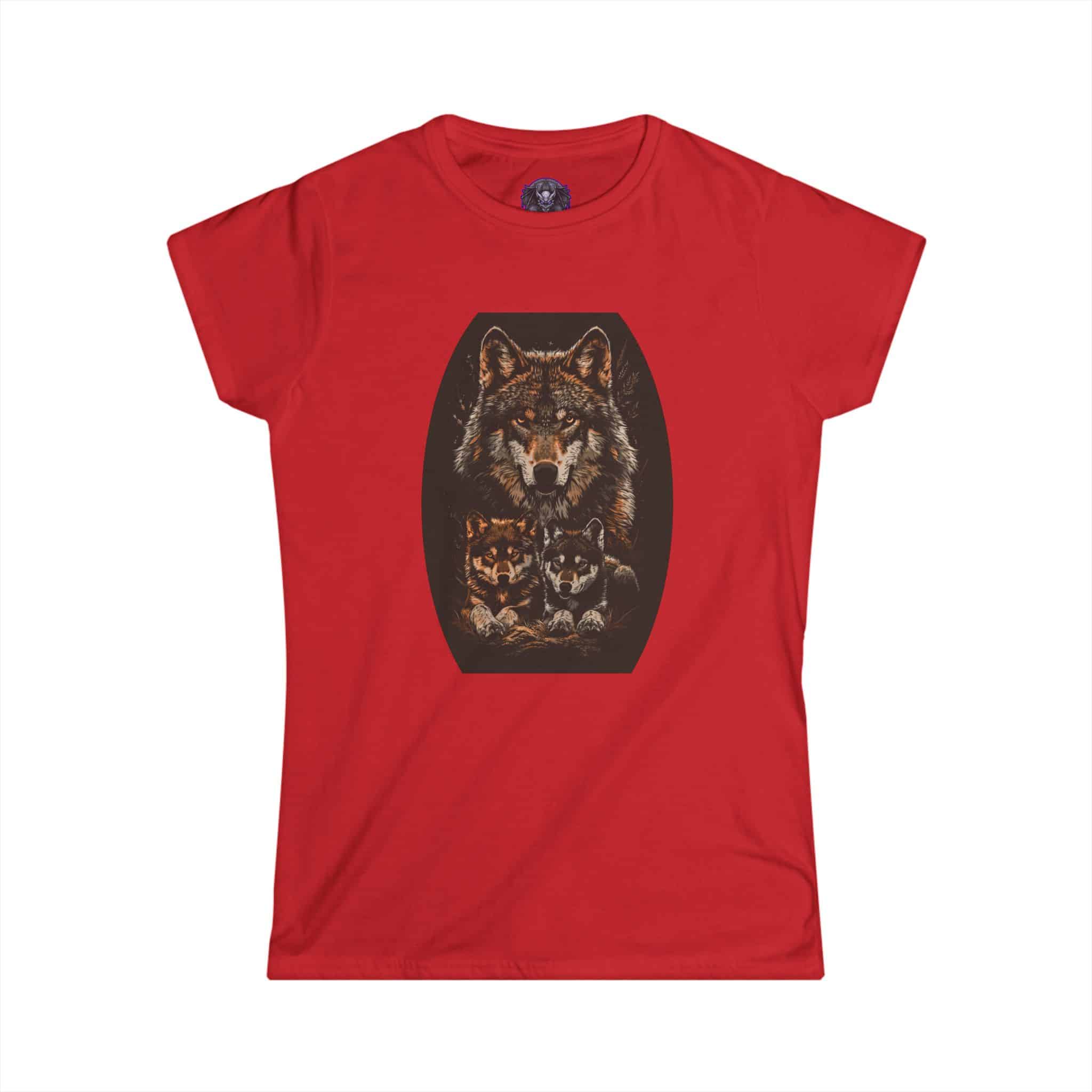 Mama Wolf & Cubs WD-M004 By Wyldesigns Women's Softstyle Tee - Image 40