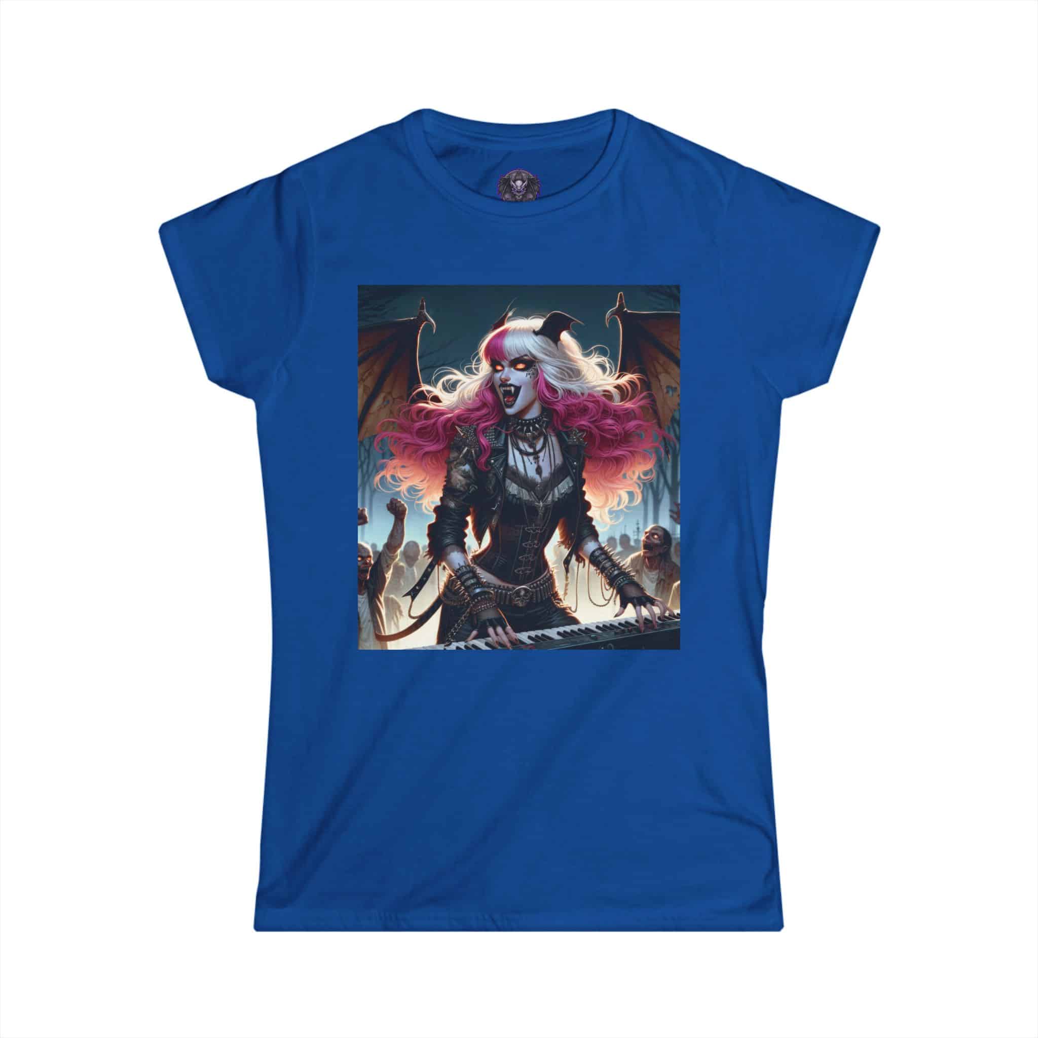 Monster Mosh Undead Angels Bat Keyboardist MM-D-UA-L01 Women's Softstyle Tee - Image 28