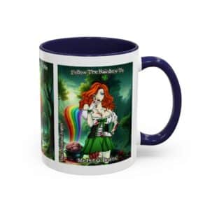Fiona Undead Angel Zombie Leprechaun Queen – Classic Art V2 w/Text Accent Coffee Mug (11, 15oz)