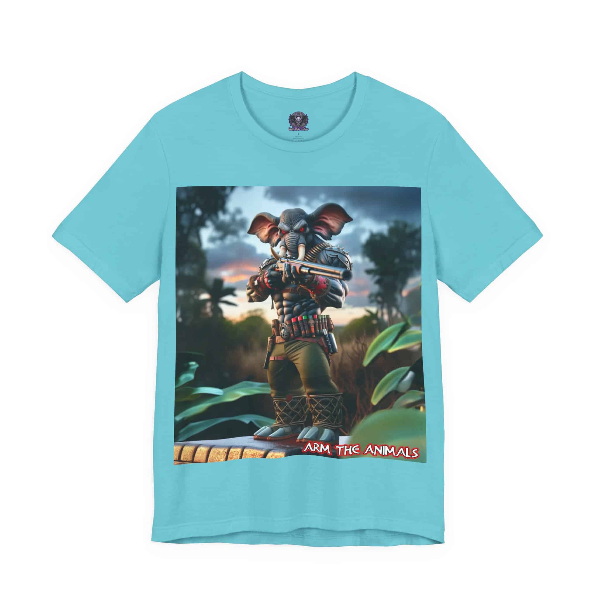 Arm The Animals: Bounty Hunter Elephant #AA-D-El002 Unisex Jersey Short Sleeve Tee - Image 55