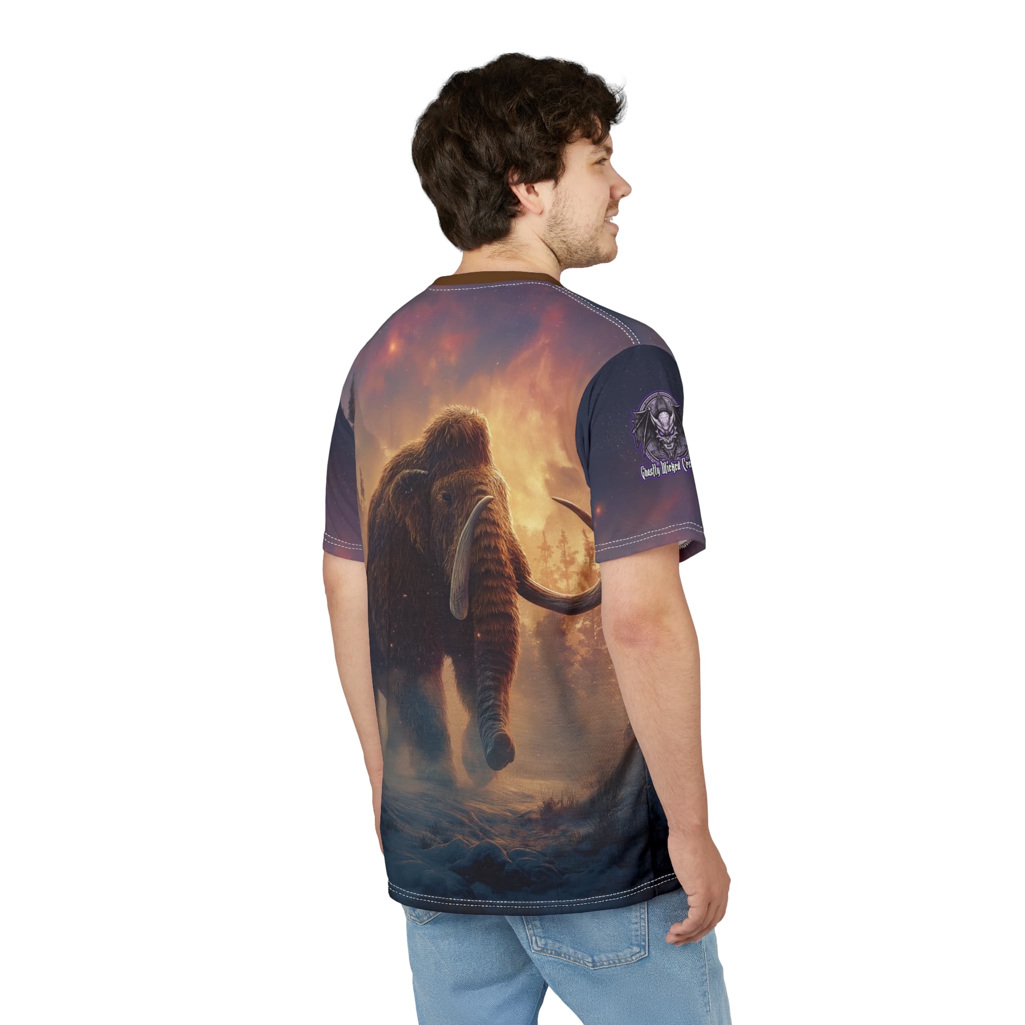 Prehistoric Wooly Mammoth Mastodon Unisex Tee (AOP) - Image 33