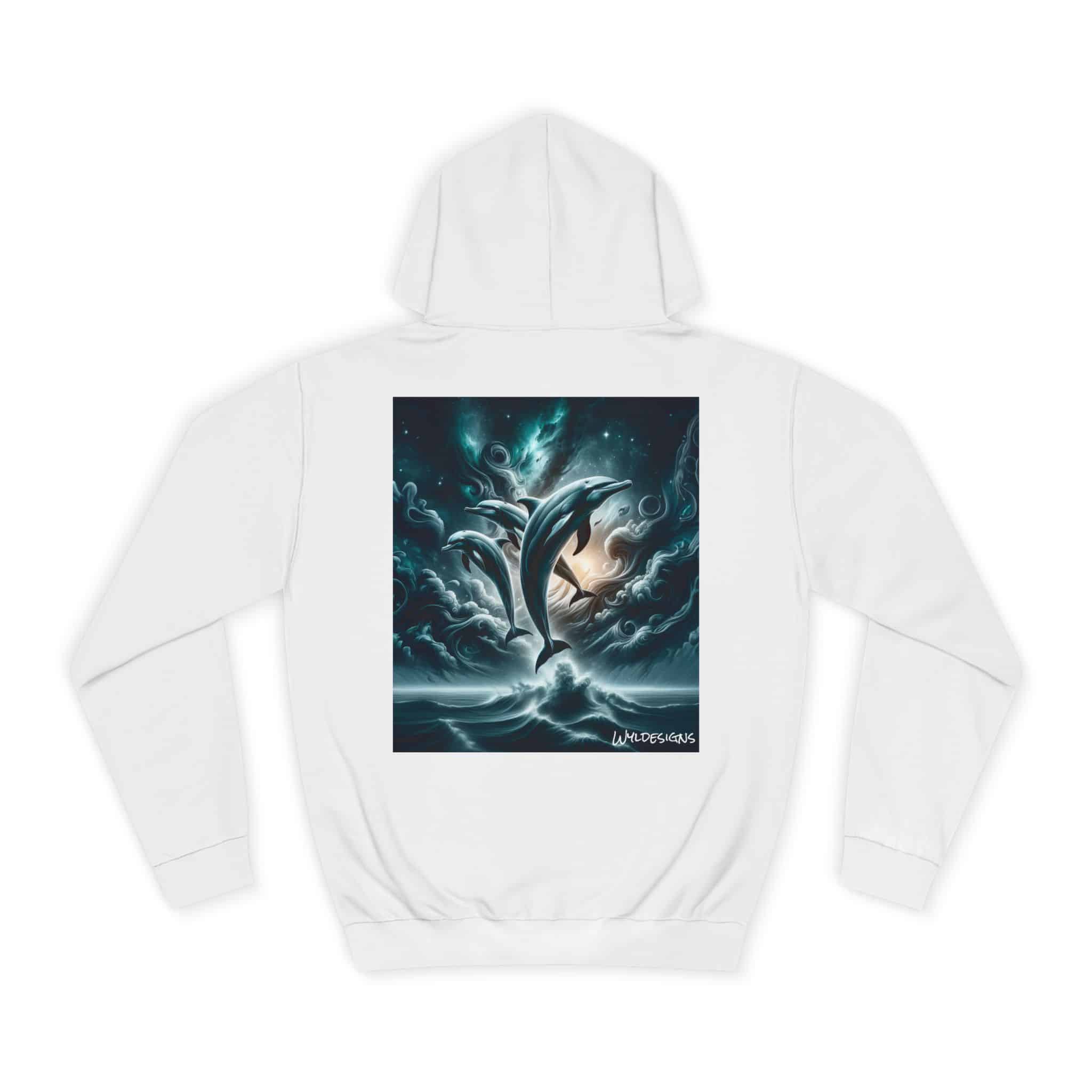Dolphins Jumping WD-D007 By Wyldesigns Unisex College Hoodie - Image 6