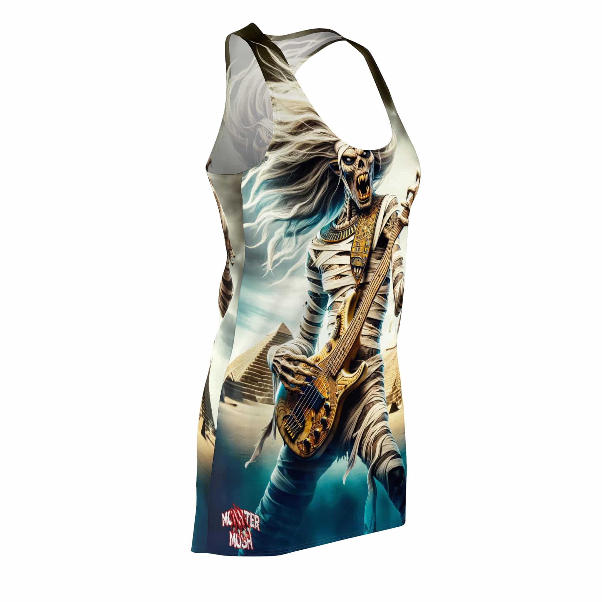 Monster Mosh 2024 Tour Mummy Bass Guitar MM-D003 Women's Cut & Sew Racerback Dress (AOP) - Image 4