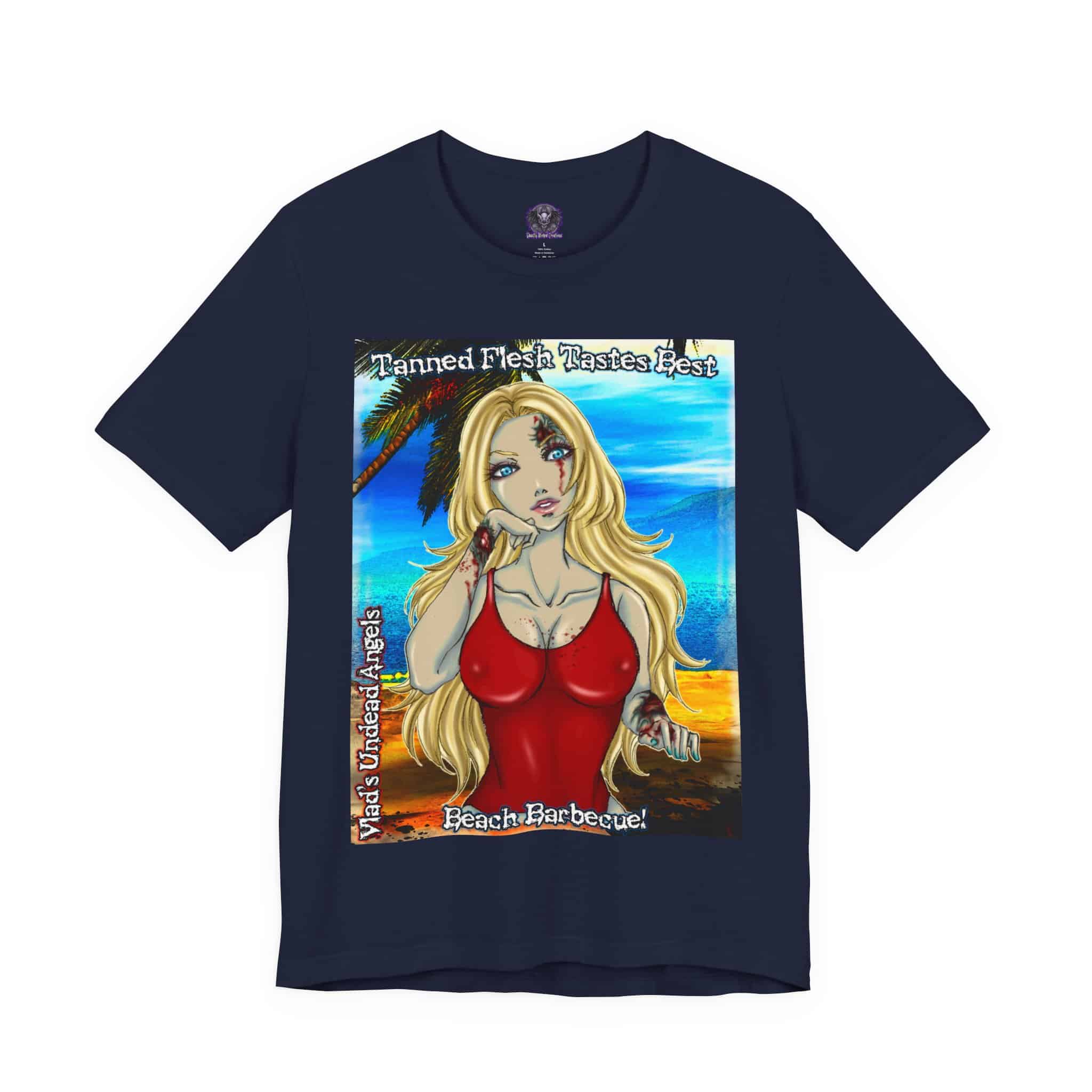 Shay Undead Angel Zombie Lifeguard - Classic Art w/Text C1 Unisex Jersey Short Sleeve Tee - Image 13