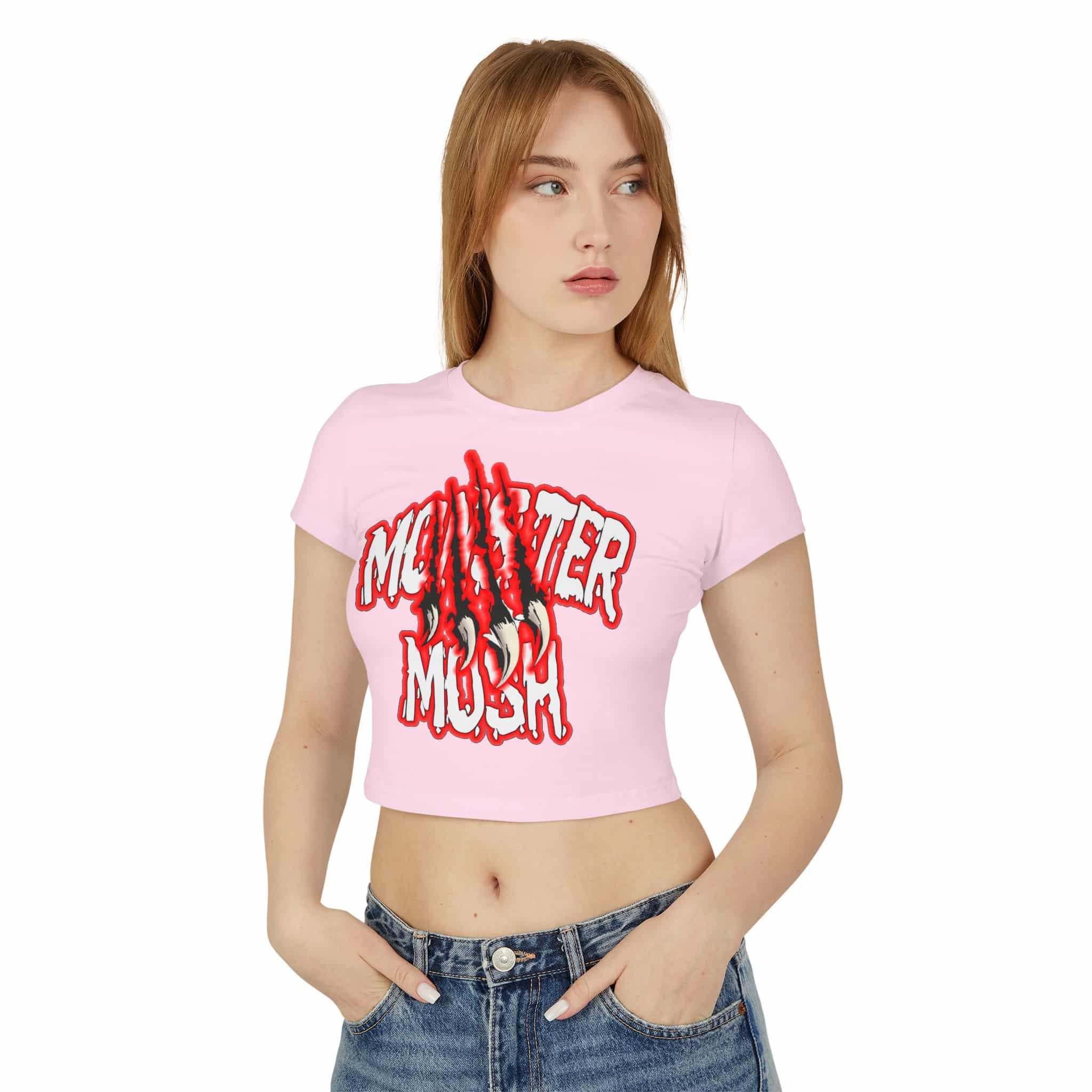 Monster Mosh Logo Women's Baby Tee - Image 8