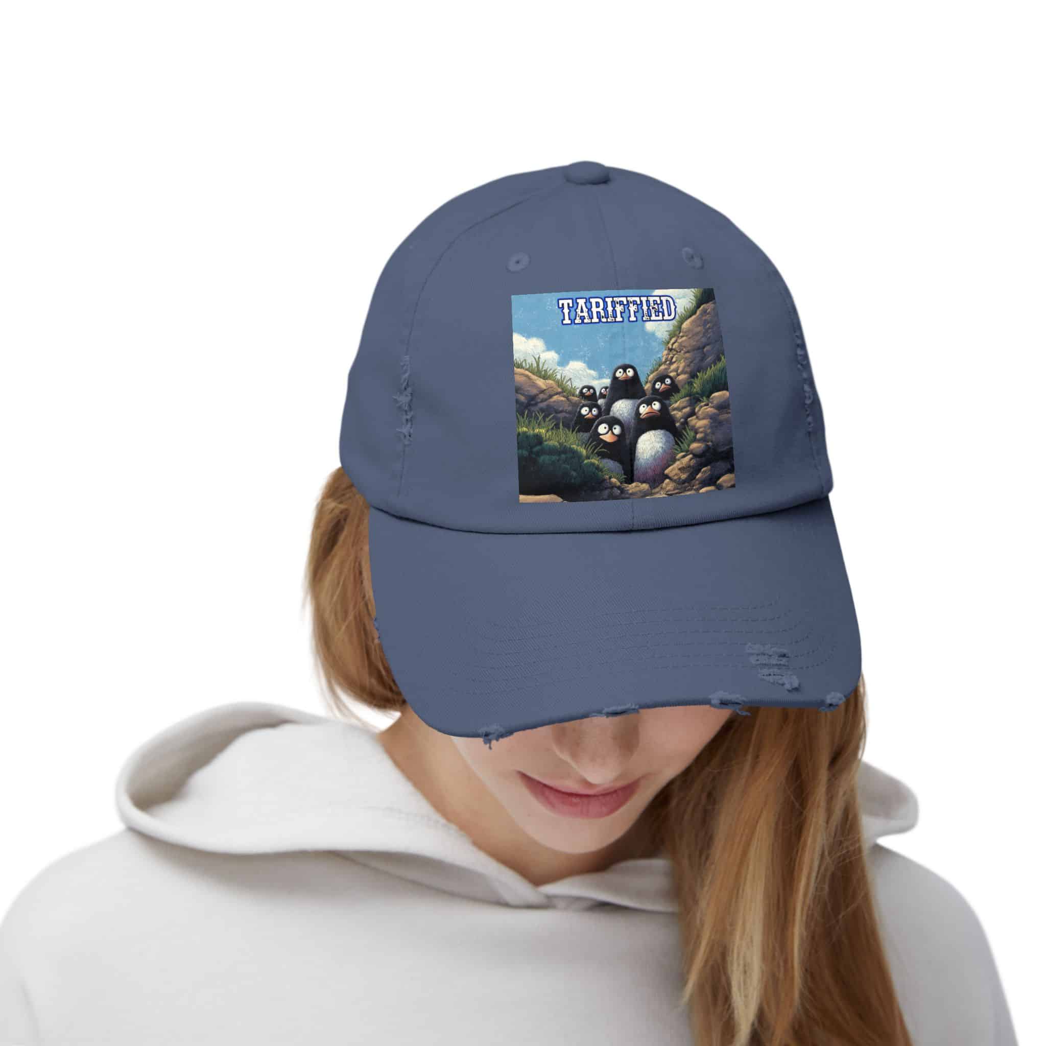 Tariffied Logo Distressed Cap - Tariff Fear Is Real - Image 4