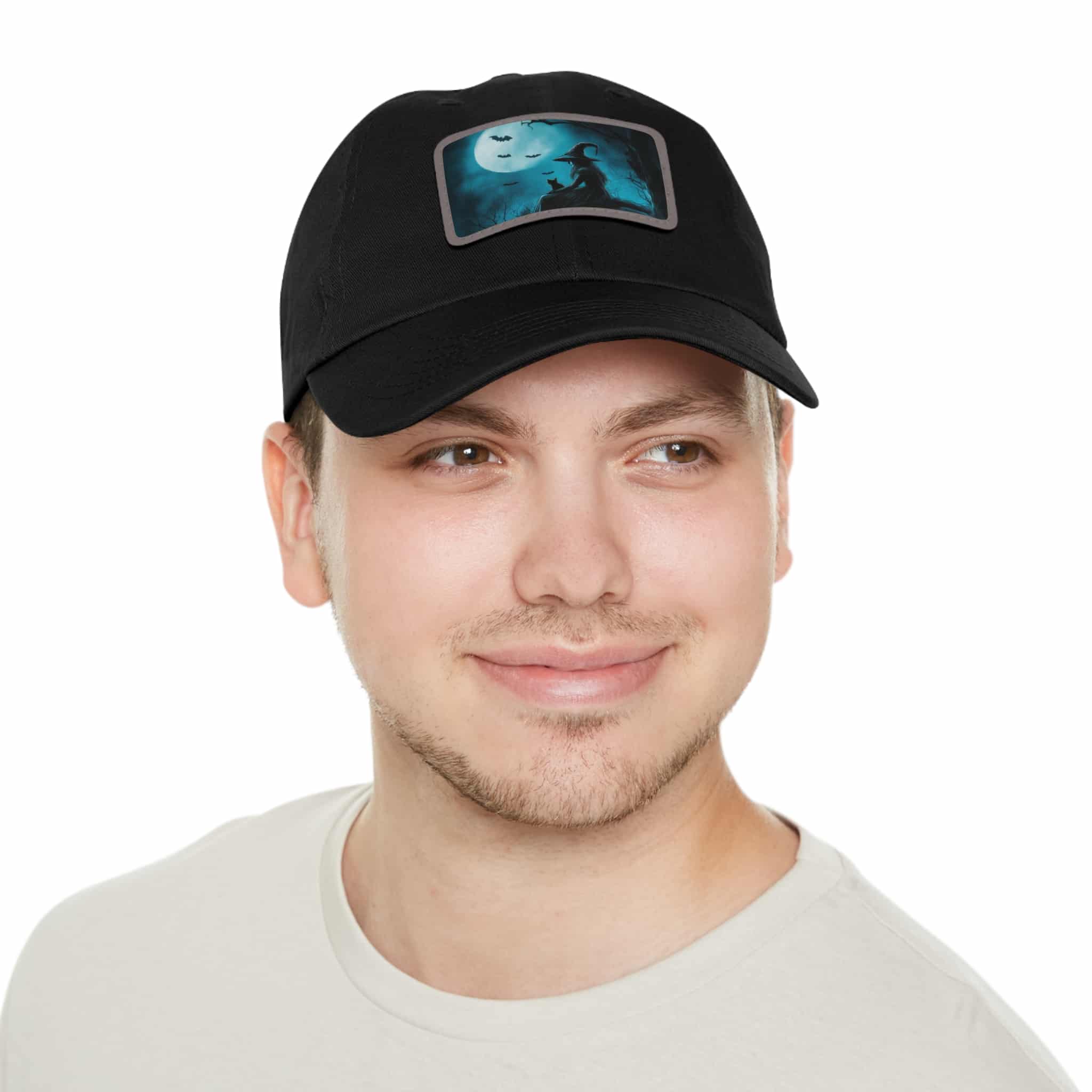 Witch With Black Cat By Moonlight #MJ-W003 Logo Leather Patch Dad Hat - Casual Style for Music Lovers - Image 20