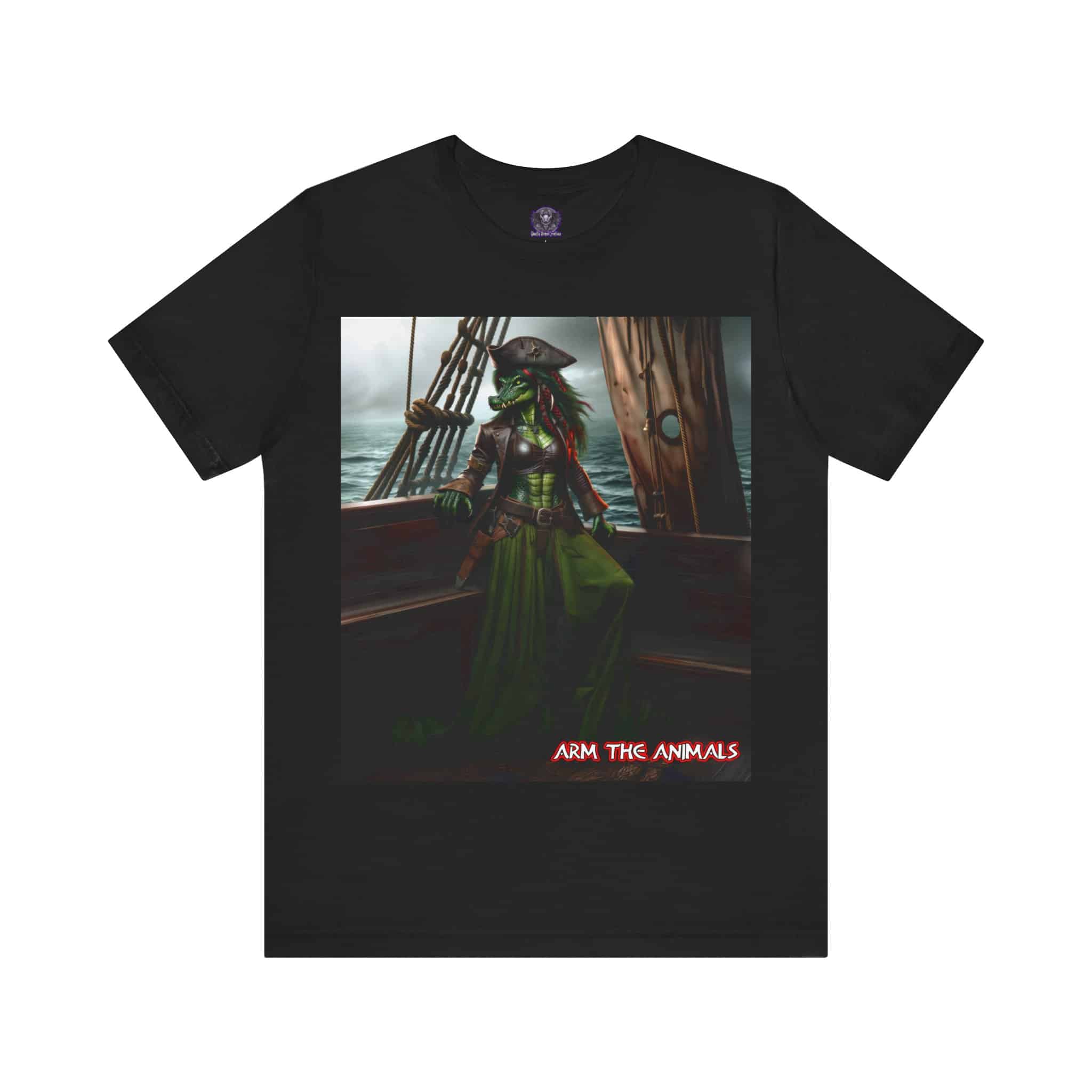 Arm The Animals: Pirate Gator Girl #AA-D-G001 Unisex Jersey Short Sleeve Tee