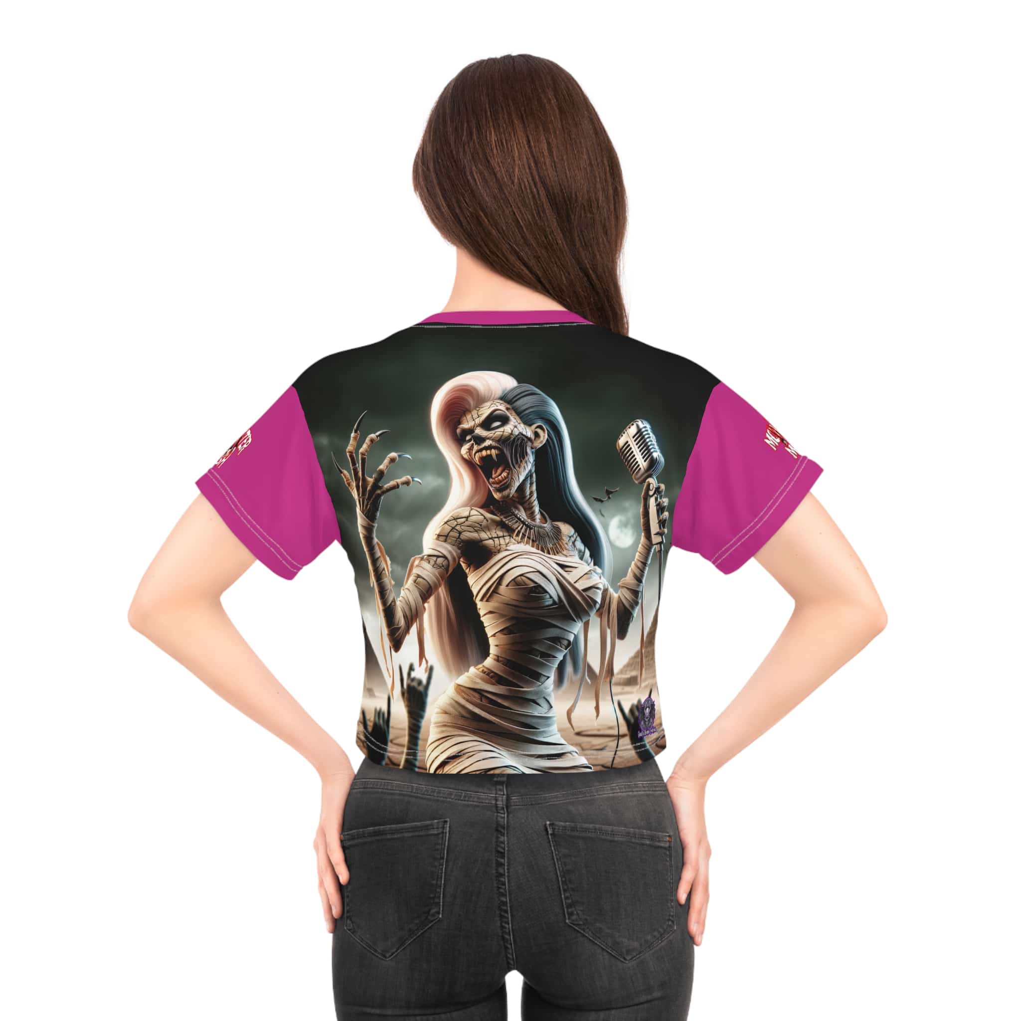 Monster Mosh 2024 Tour Mummy Goddess Singer #MM-D-MG03 Crop Tee (AOP) - Image 8